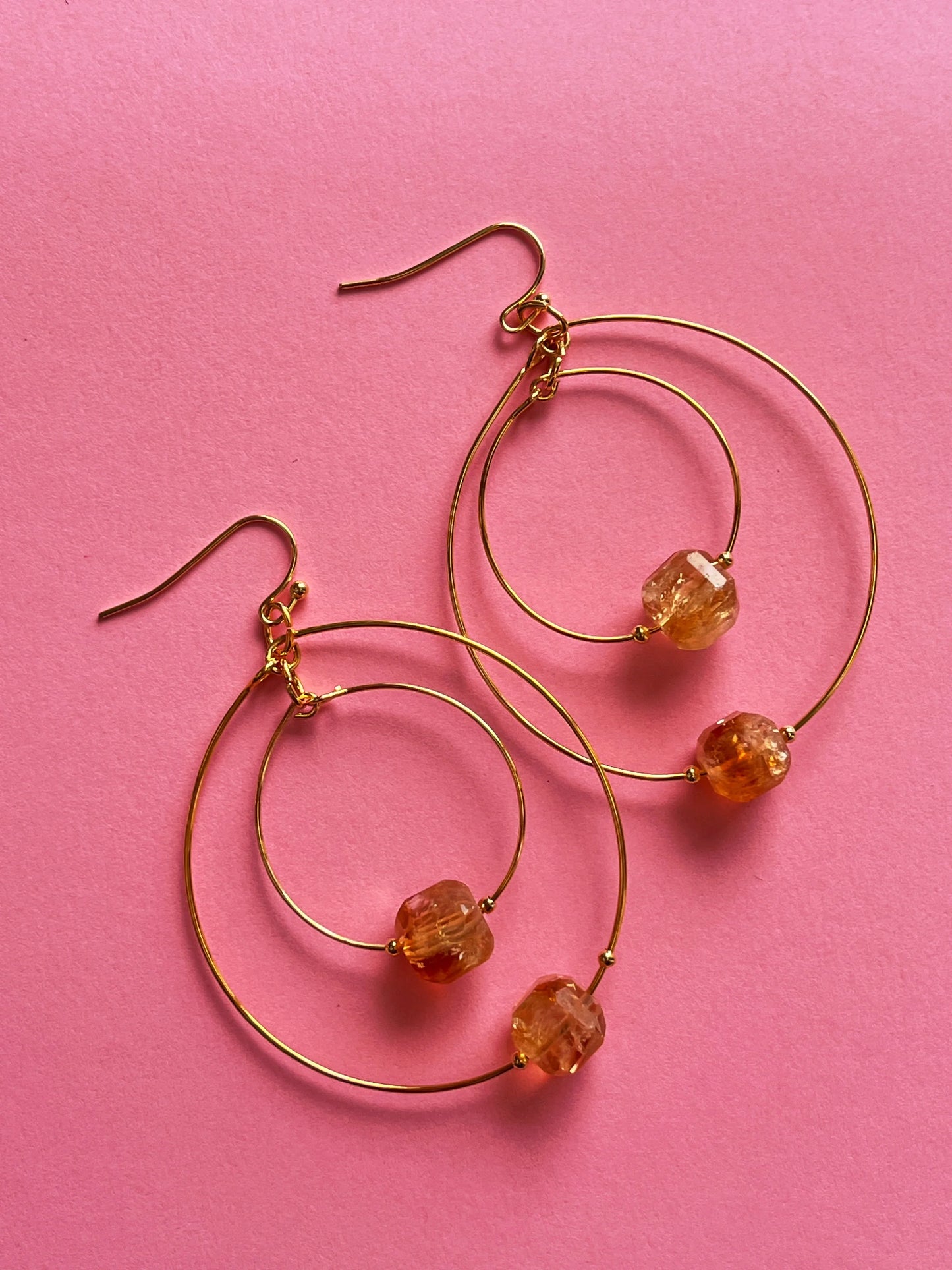 Clear Quartz Double Hoop