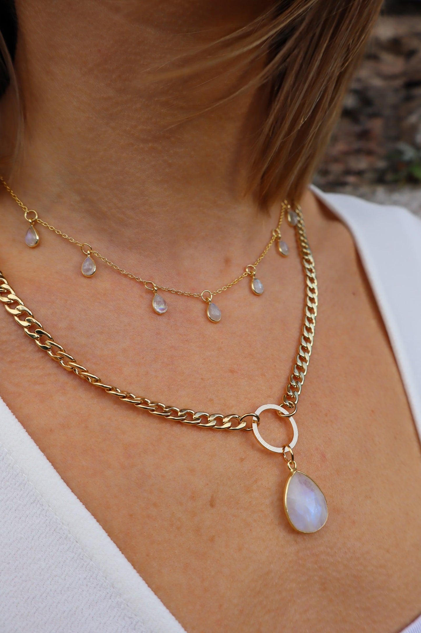 Juliet Necklace - Malachite/Moonstone/Tourmaline