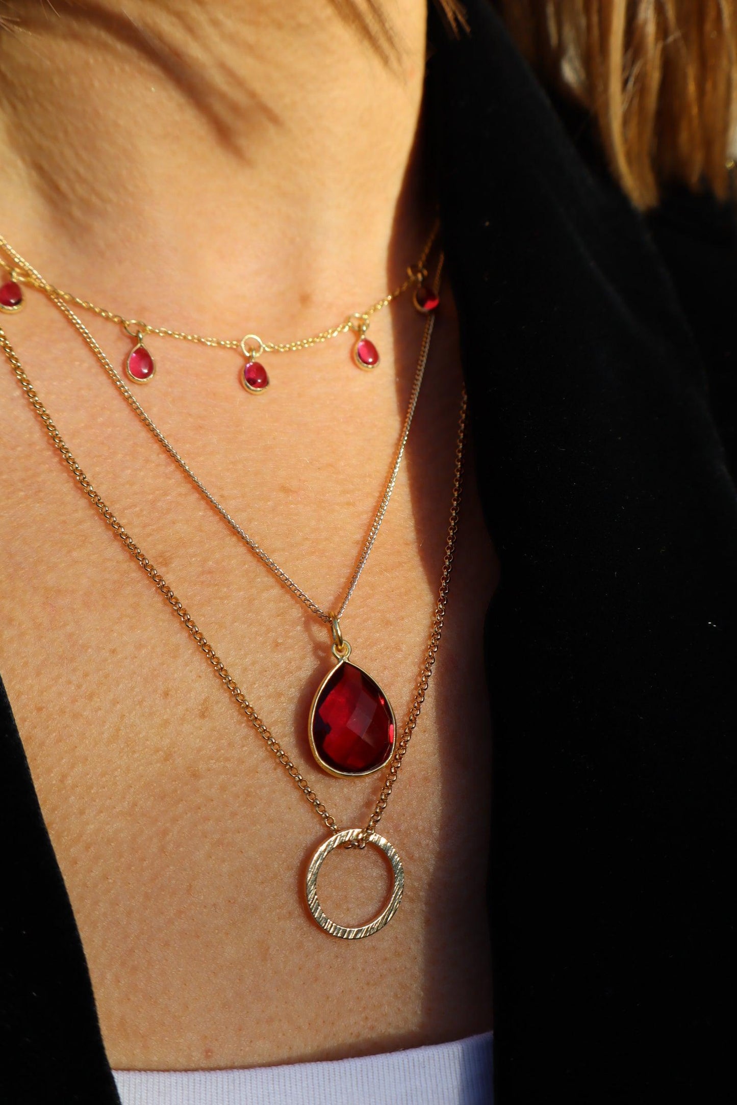 Juliet Necklace - Malachite/Moonstone/Tourmaline