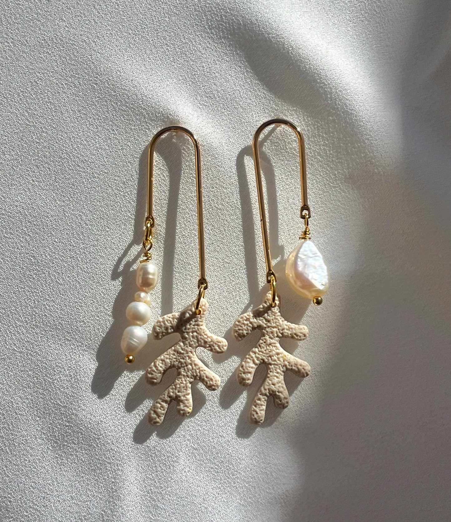 Coral Pearl Earrings