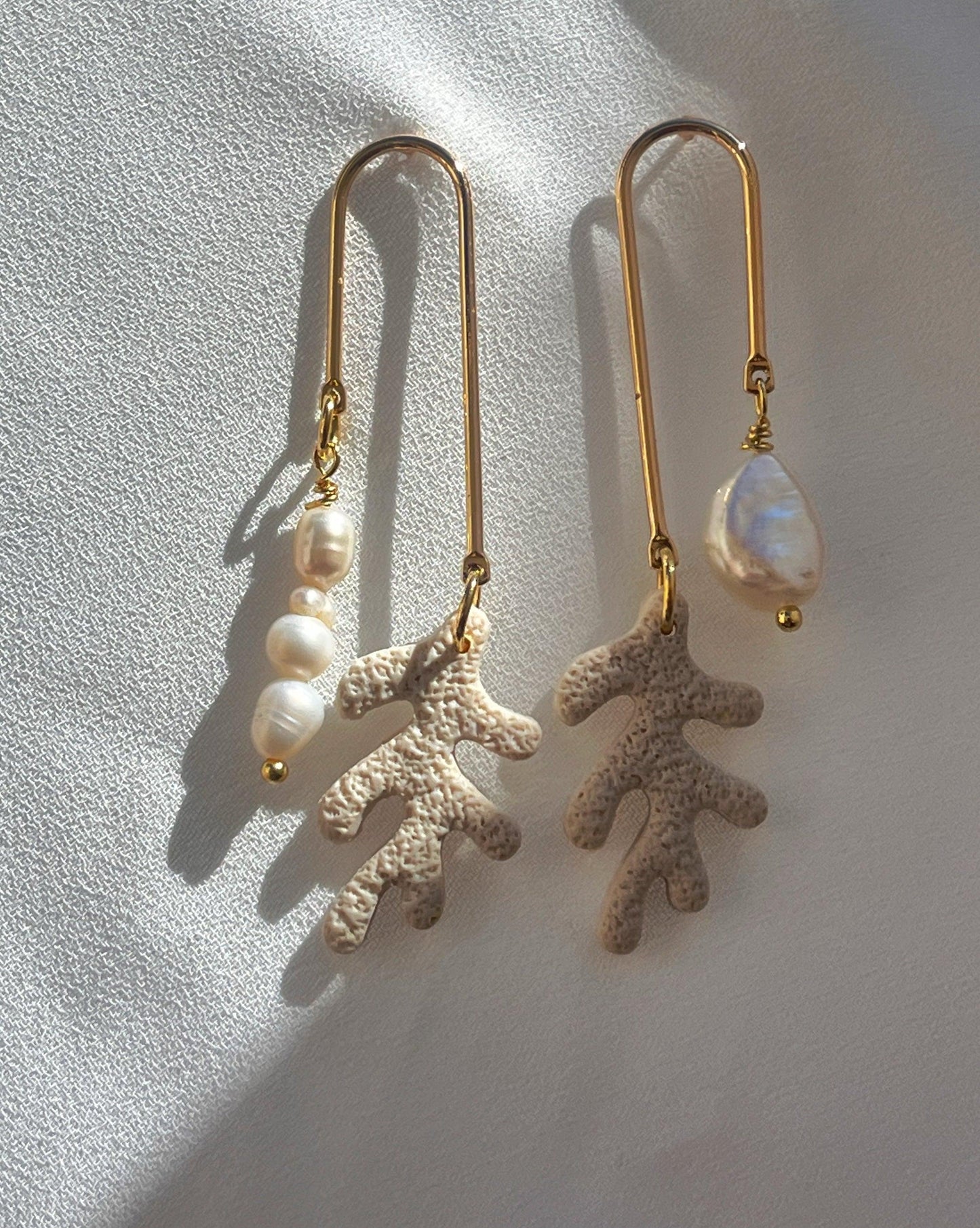 Coral Pearl Earrings