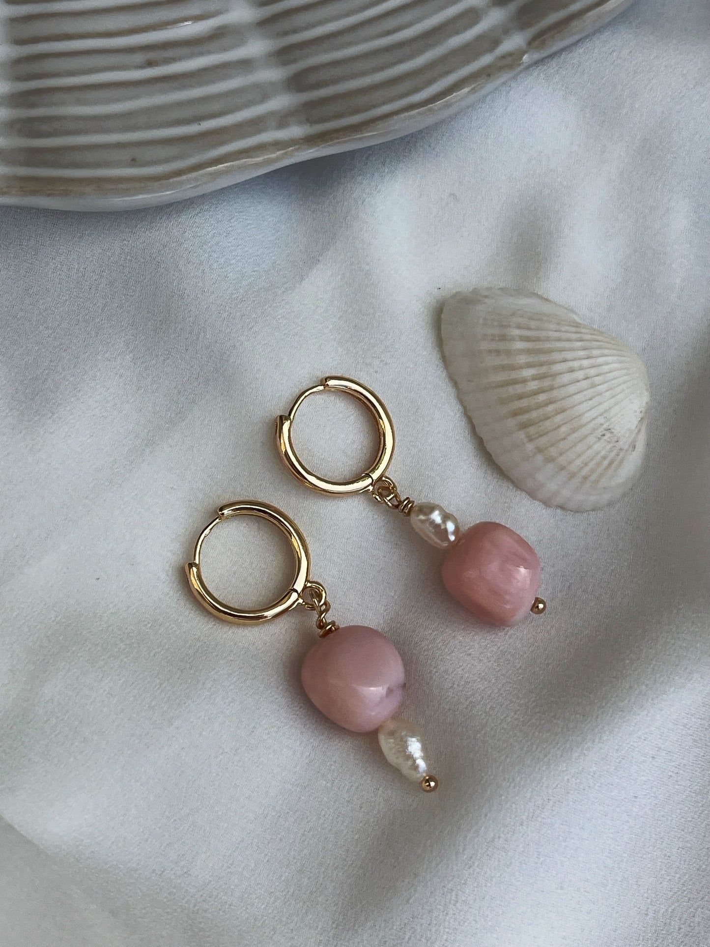 Pink Opal Earrings
