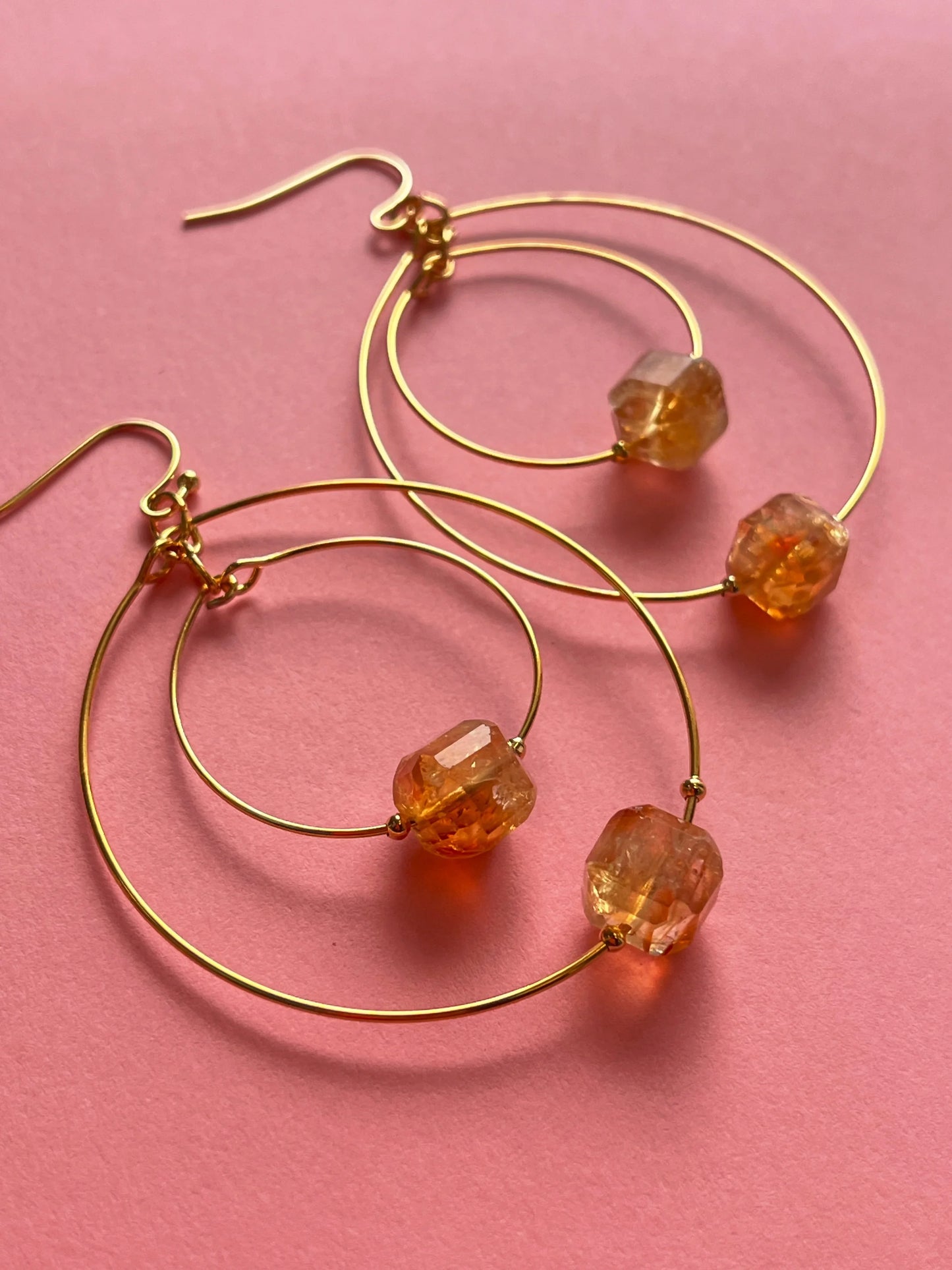 Clear Quartz Double Hoop