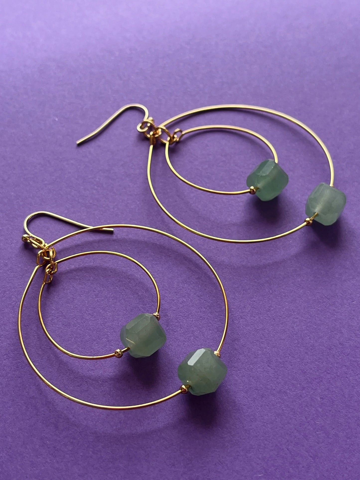 Clear Quartz Double Hoop