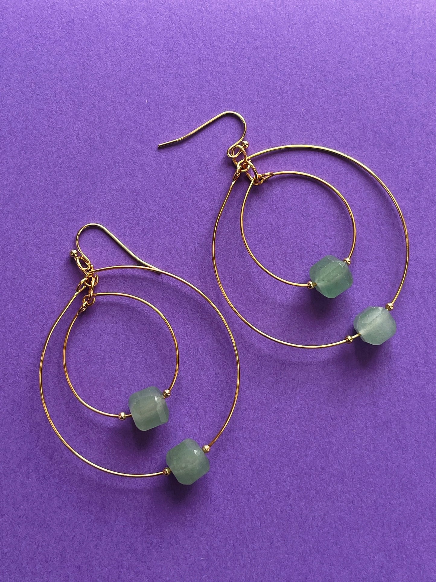 Clear Quartz Double Hoop