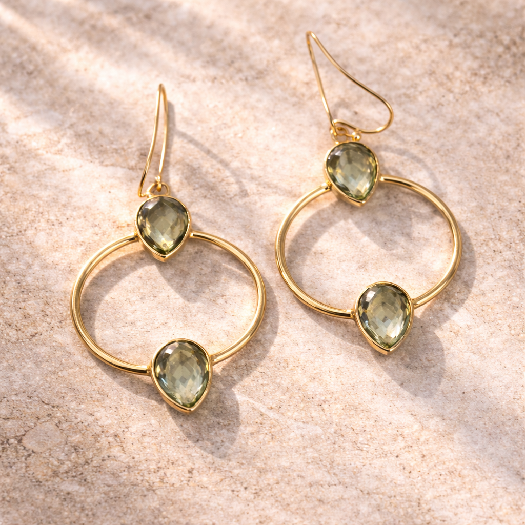 Green Amethyst Earrings