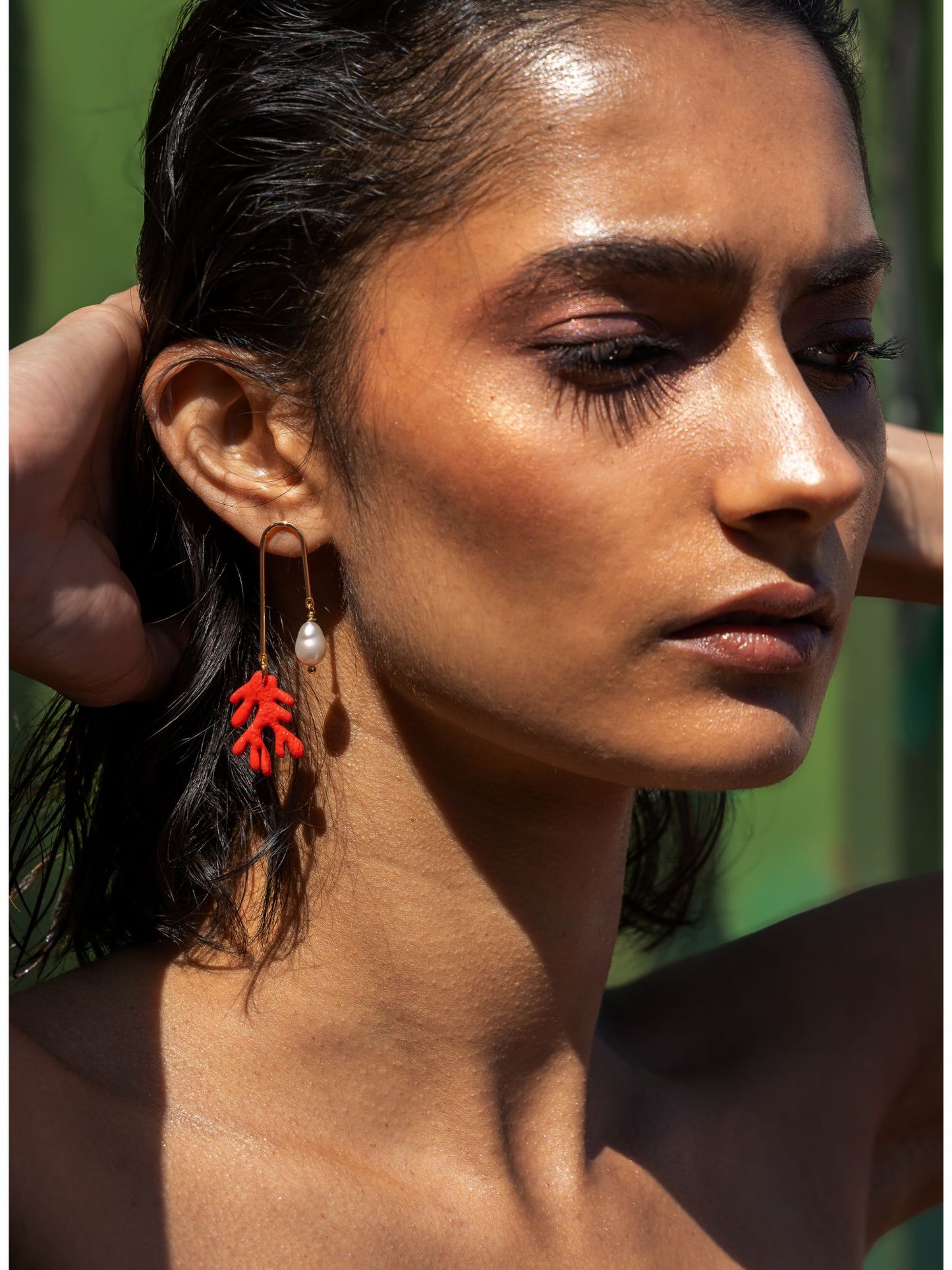 Coral Pearl Earrings
