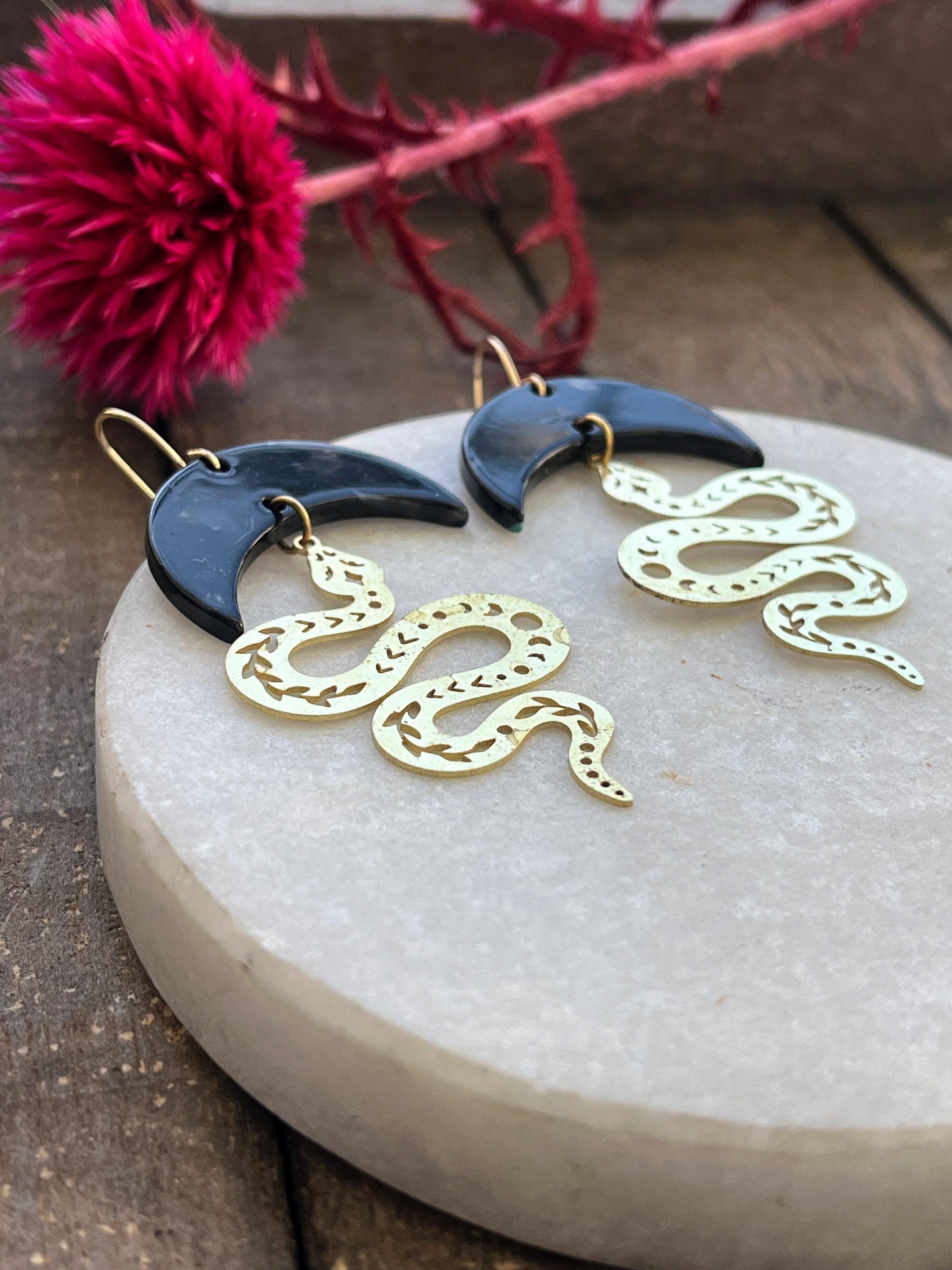Black Serpant Earrings - Kybalion Jewellery