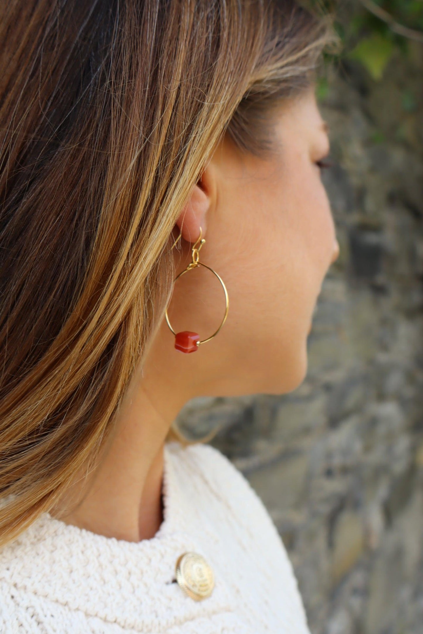 Carnelian Hoops - Kybalion Jewellery