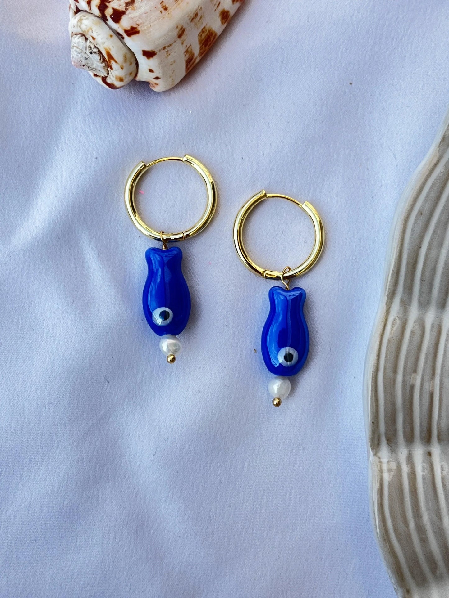 Ceramic fish huggies - Kybalion Jewellery