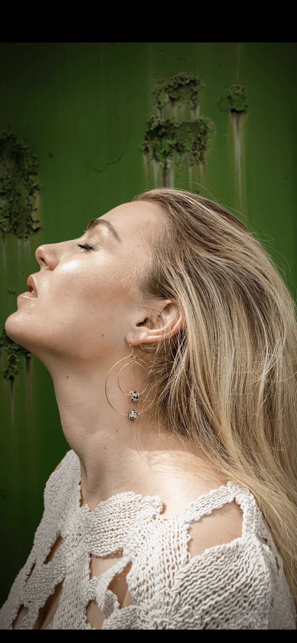 Dalmatian Jasper Double Hoop - Kybalion Jewellery