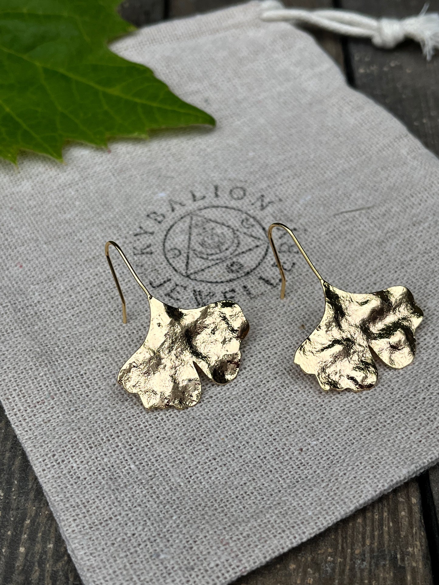 Ginkgo Leaf Earrings - Kybalion Jewellery