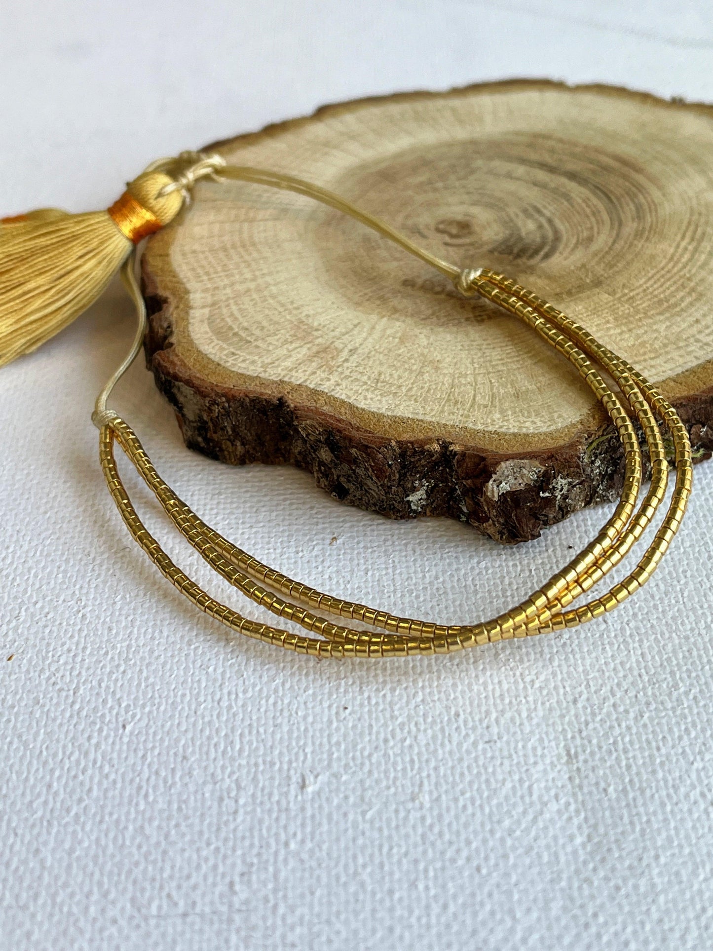 Gold Bead Bracelet with Fringe - Kybalion Jewellery