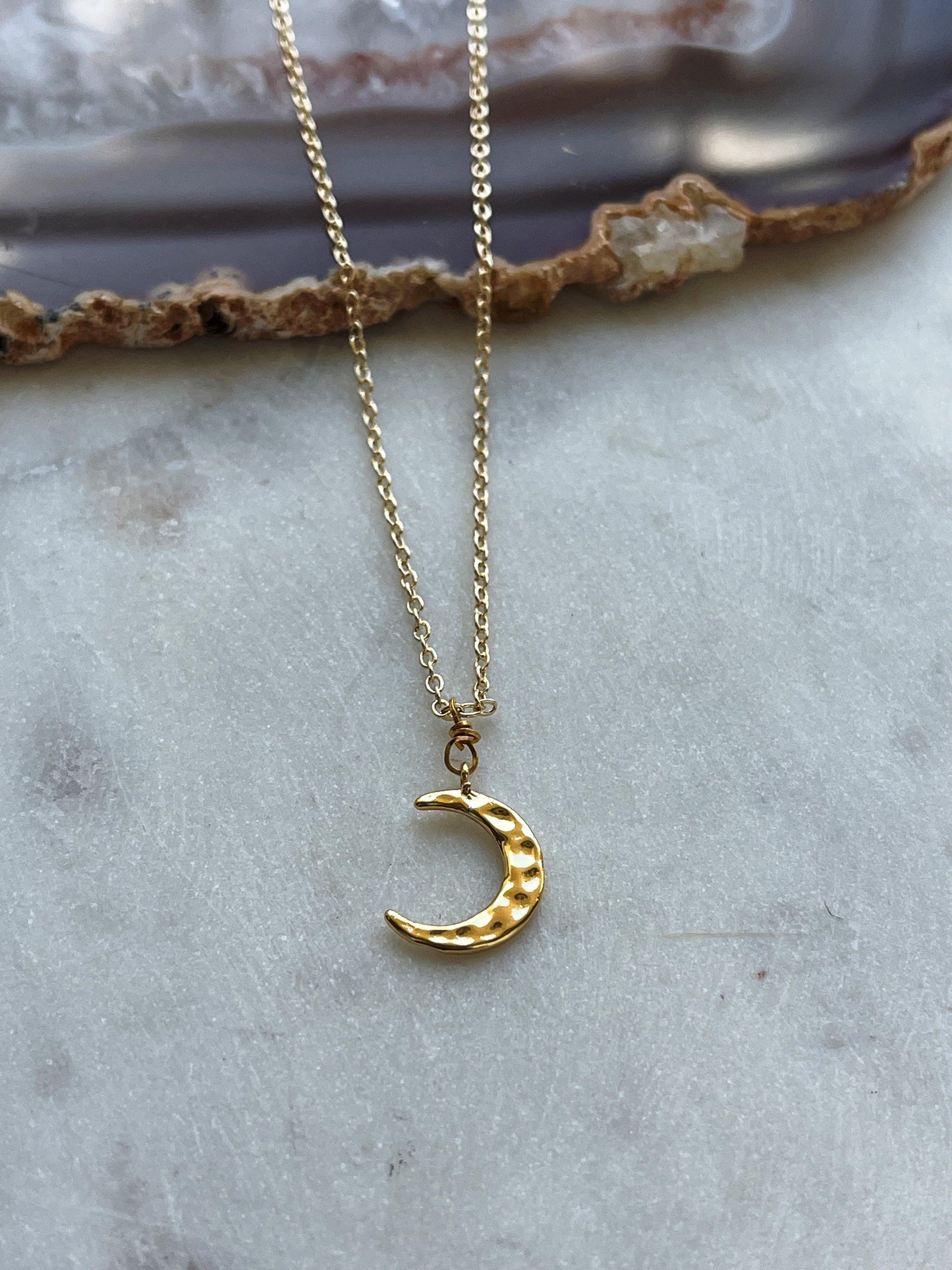 Hammered Moon Necklace - Kybalion Jewellery