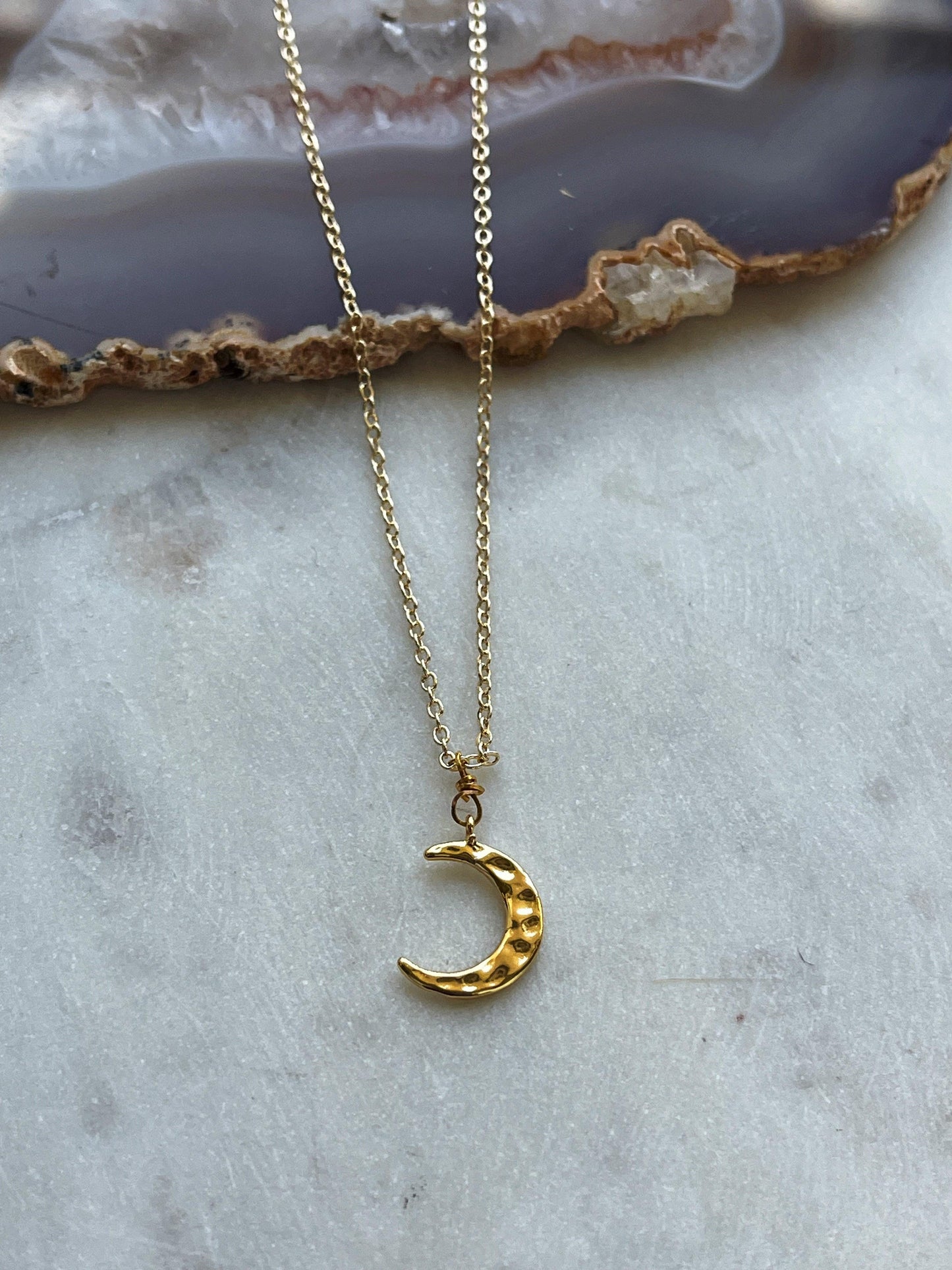Hammered Moon Necklace - Kybalion Jewellery