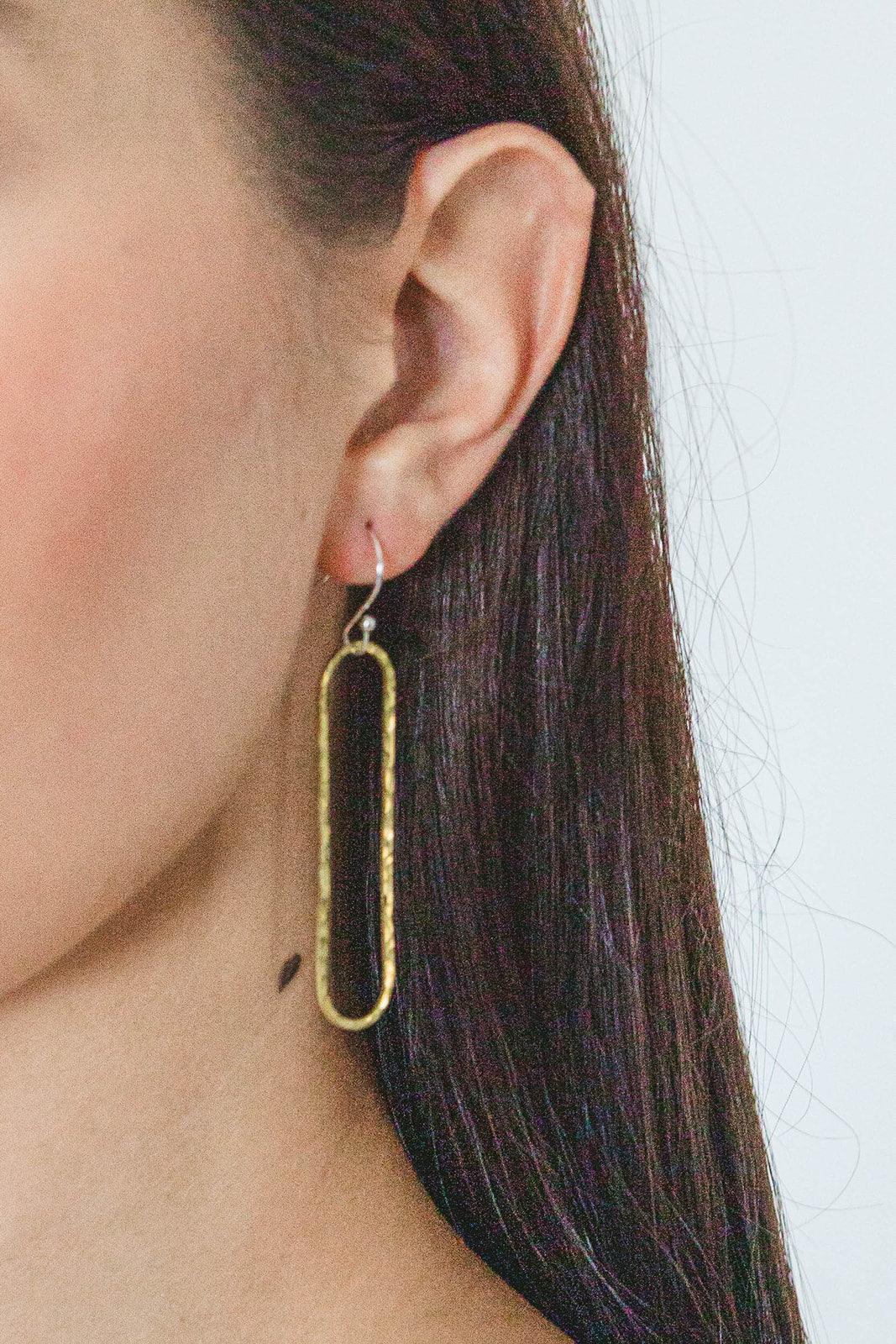 Hammered Oval Earrings - Kybalion Jewellery
