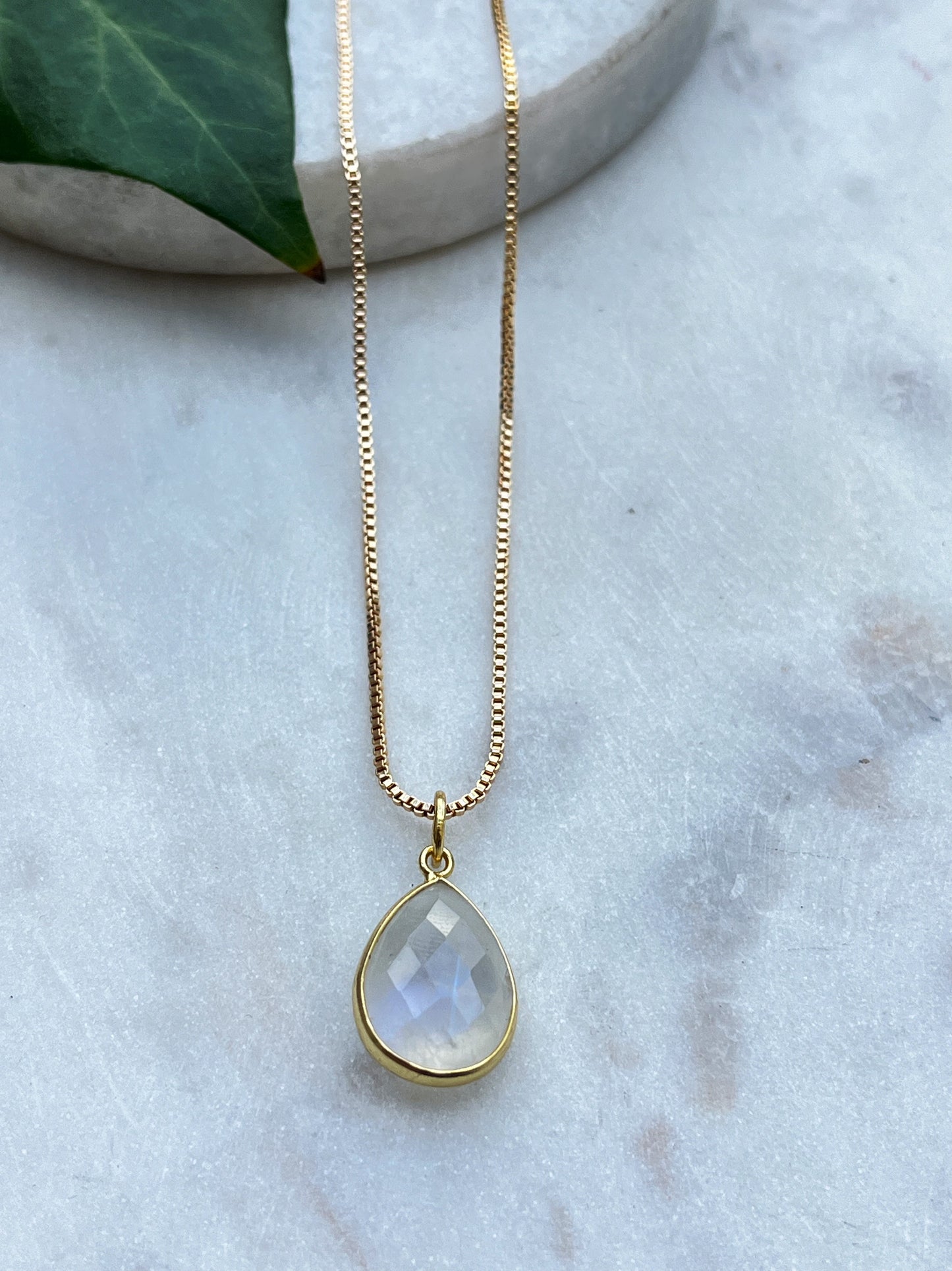 Moonstone Bezel Pendant Necklace - Kybalion Jewellery