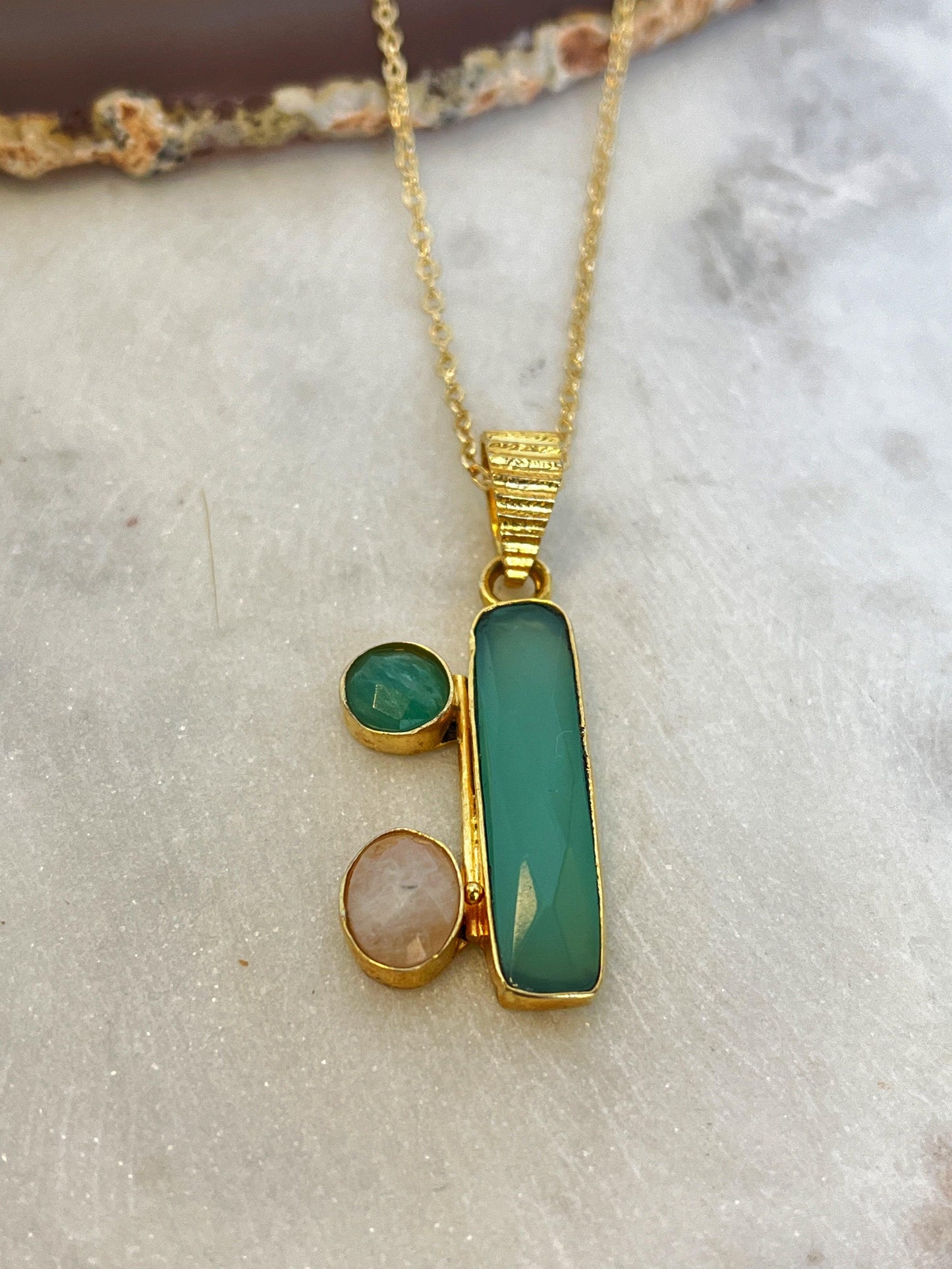 Multistone pendant necklace - Kybalion Jewellery