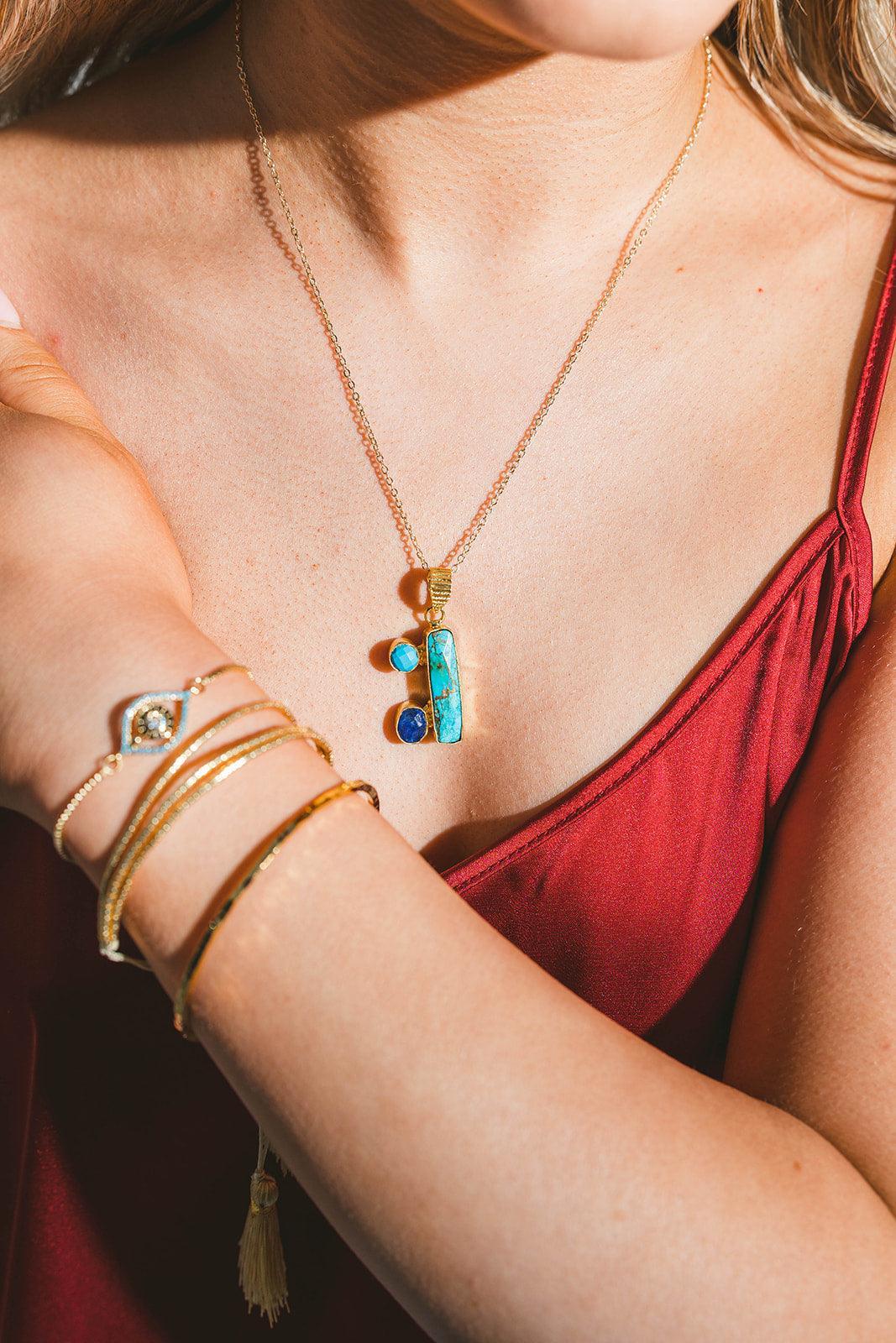 Multistone pendant necklace - Kybalion Jewellery
