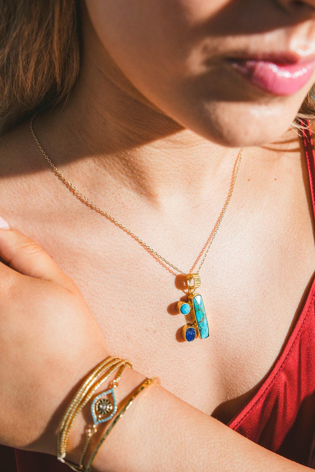 Multistone pendant necklace - Kybalion Jewellery