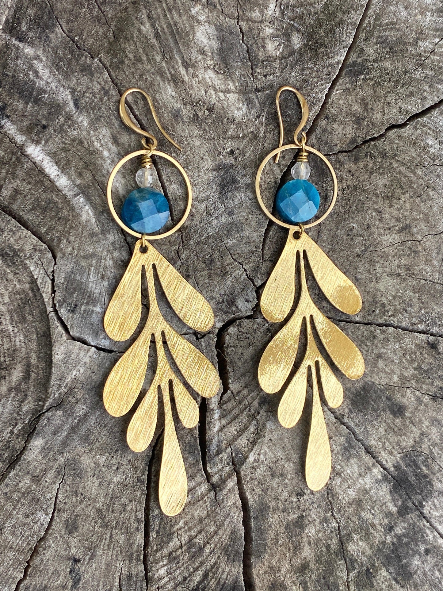 Apatite Leaf Earrings - Kybalion Jewellery