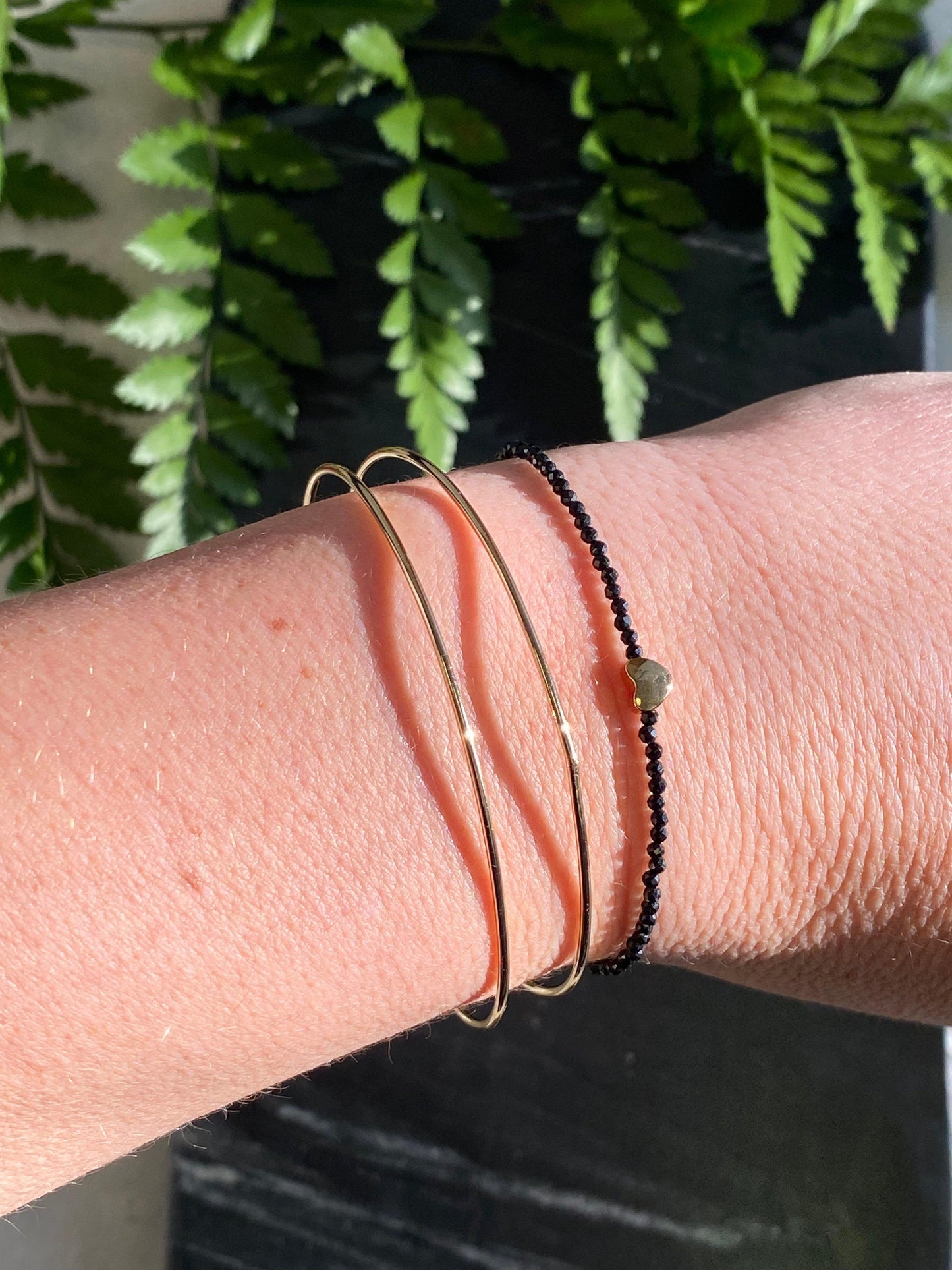 Black Tourmaline Heart Bracelet - Kybalion Jewellery