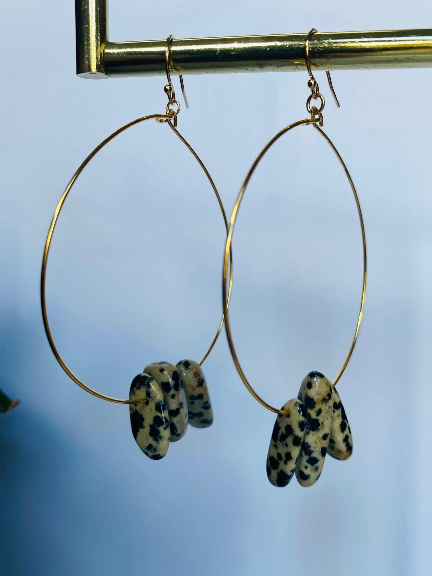 Dalmatian Jasper Gold Filled Earrings - Kybalion Jewellery