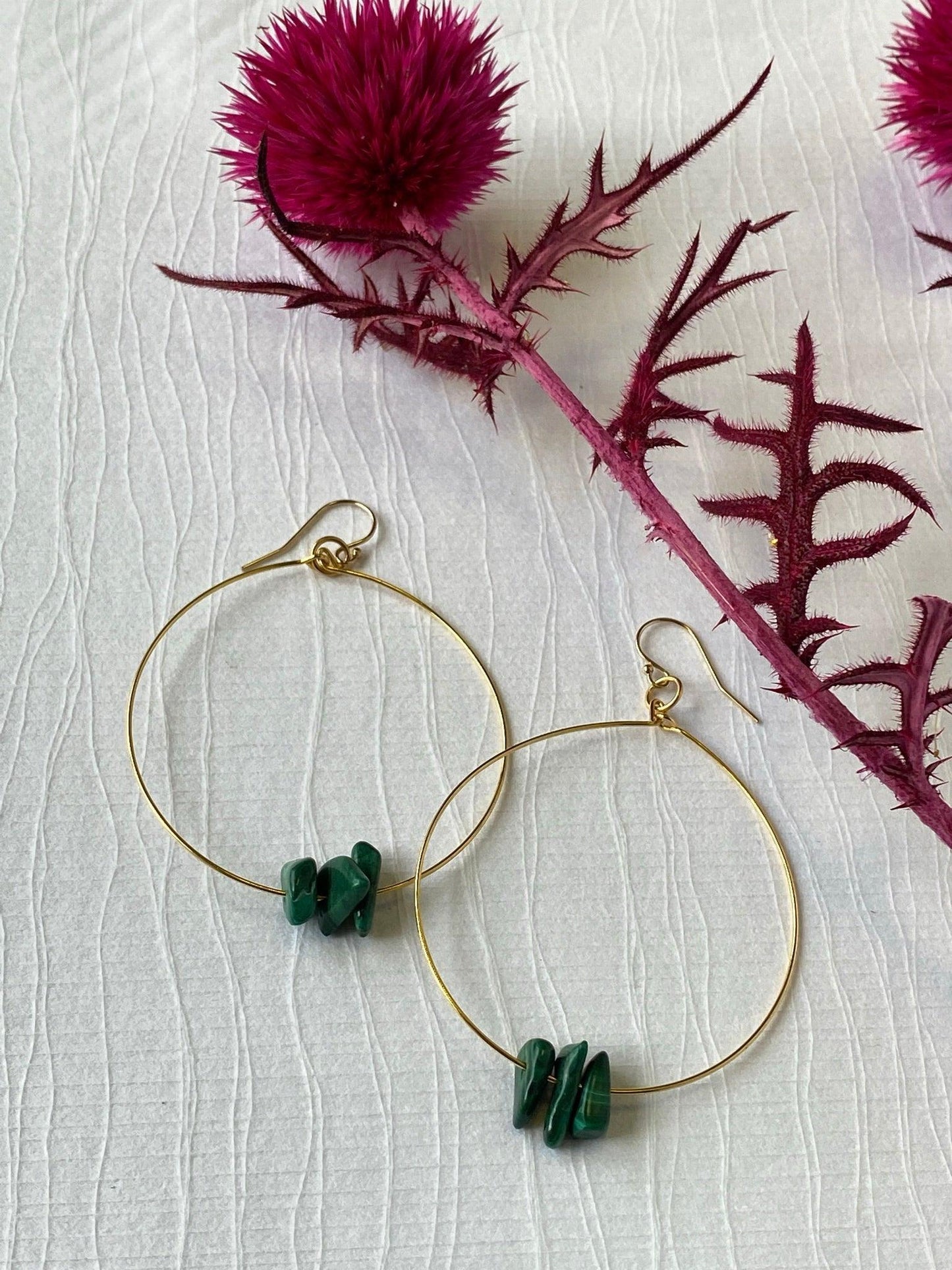 Green Malachite Gold Filled Earrings - Kybalion Jewellery