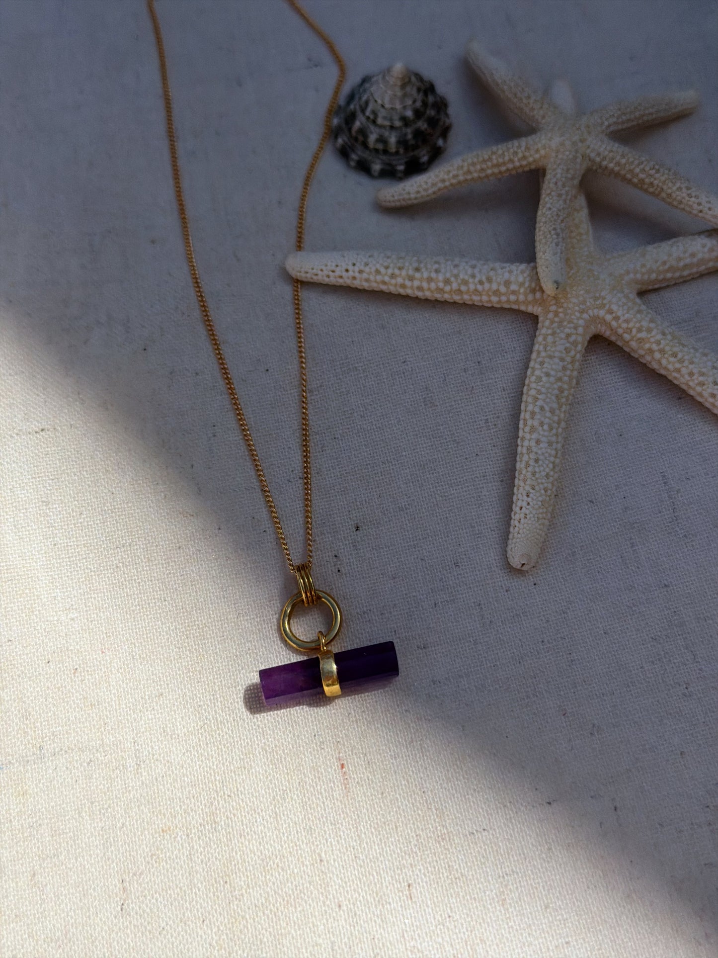 Gemstone T Bar Necklace