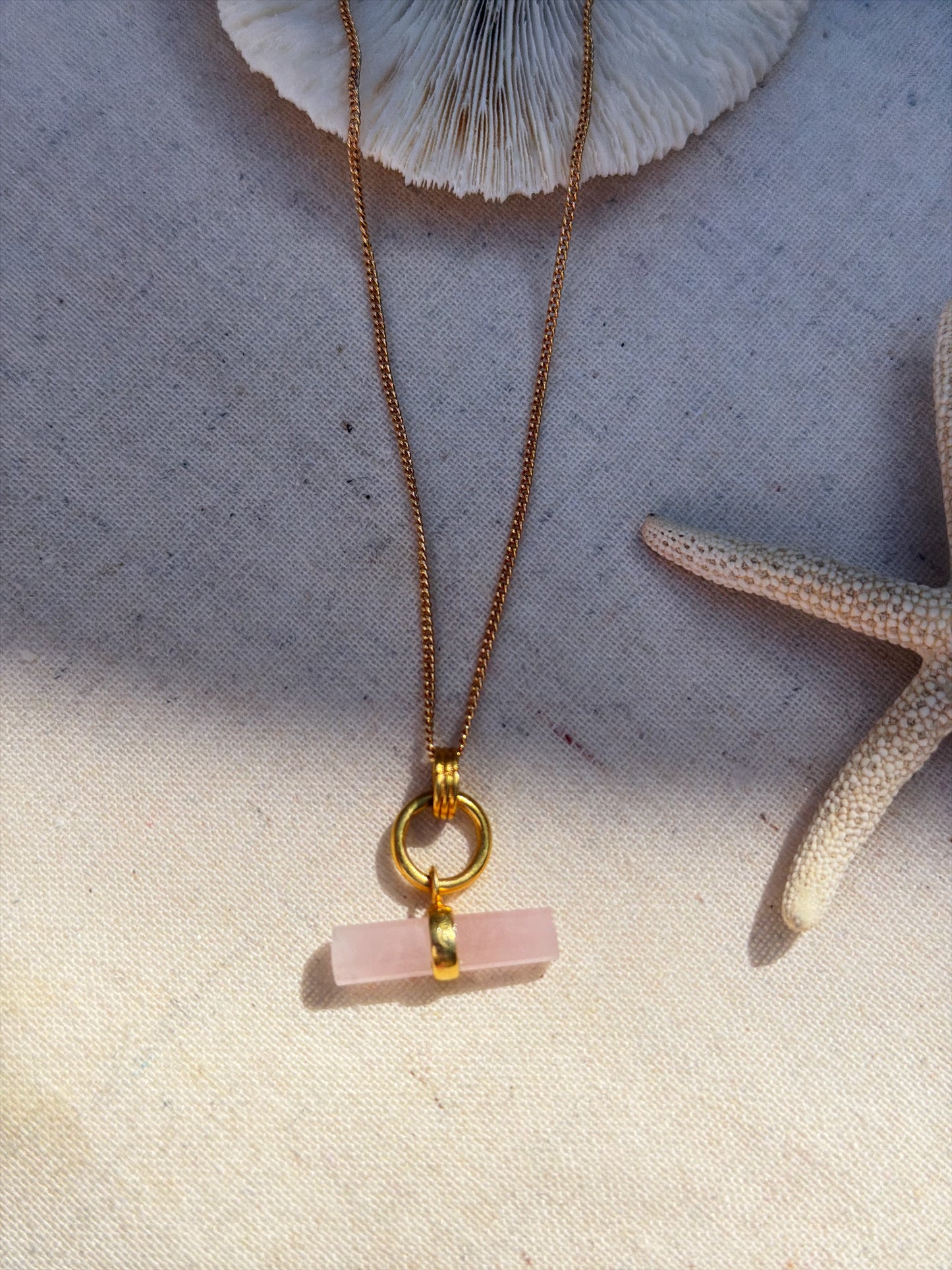 Gemstone T Bar Necklace
