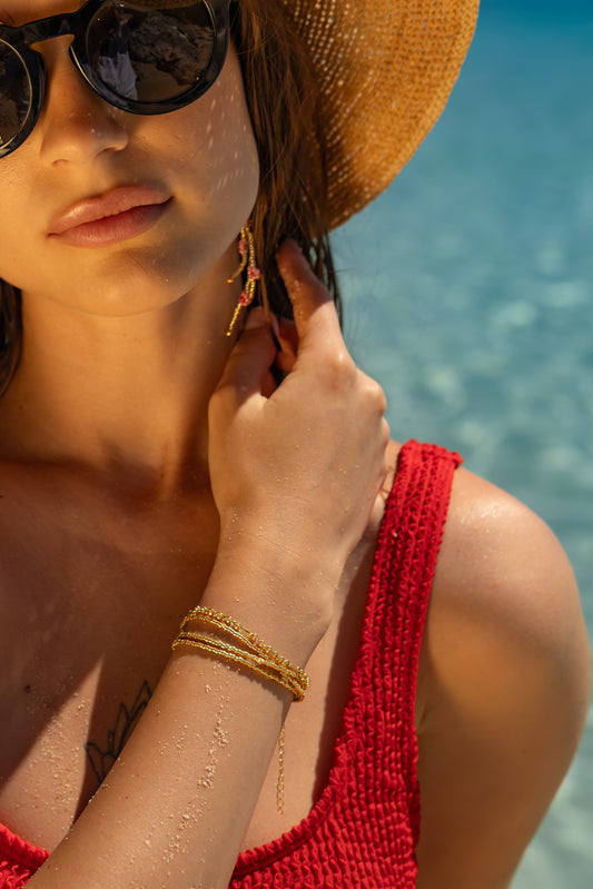 Gold beaded wrap Bracelet/Neclace