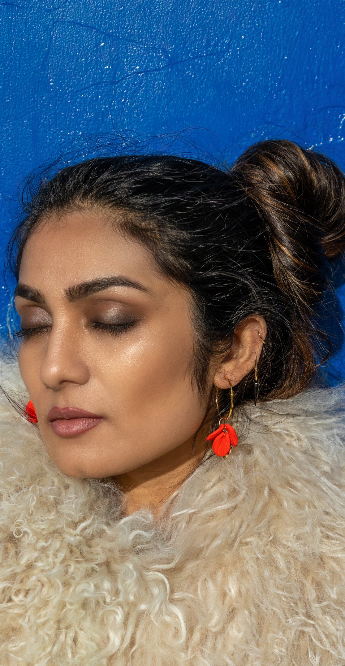 Red Petal Hoops - Kybalion Jewellery