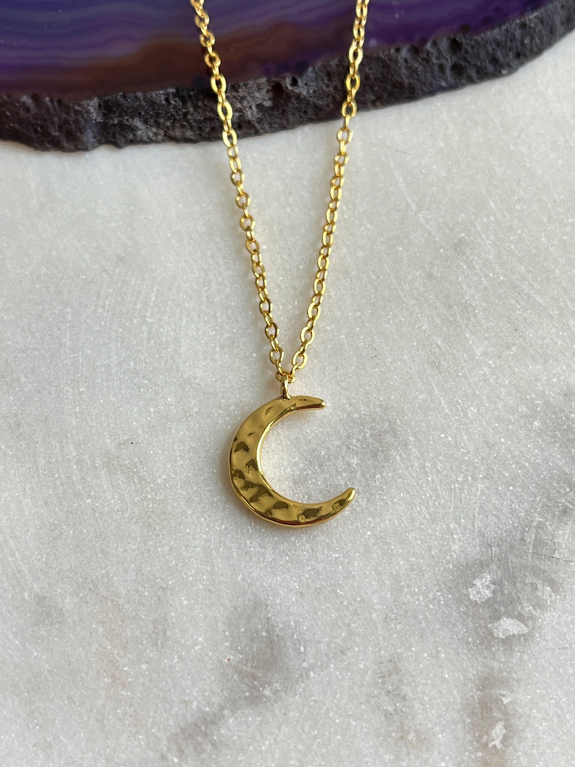 Hammered Moon Necklace - Kybalion Jewellery