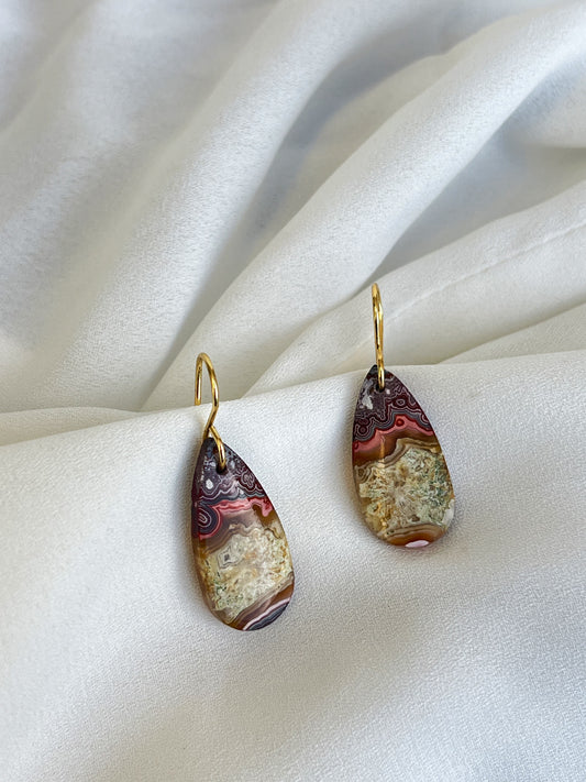Crazy Lace Agate Earrings