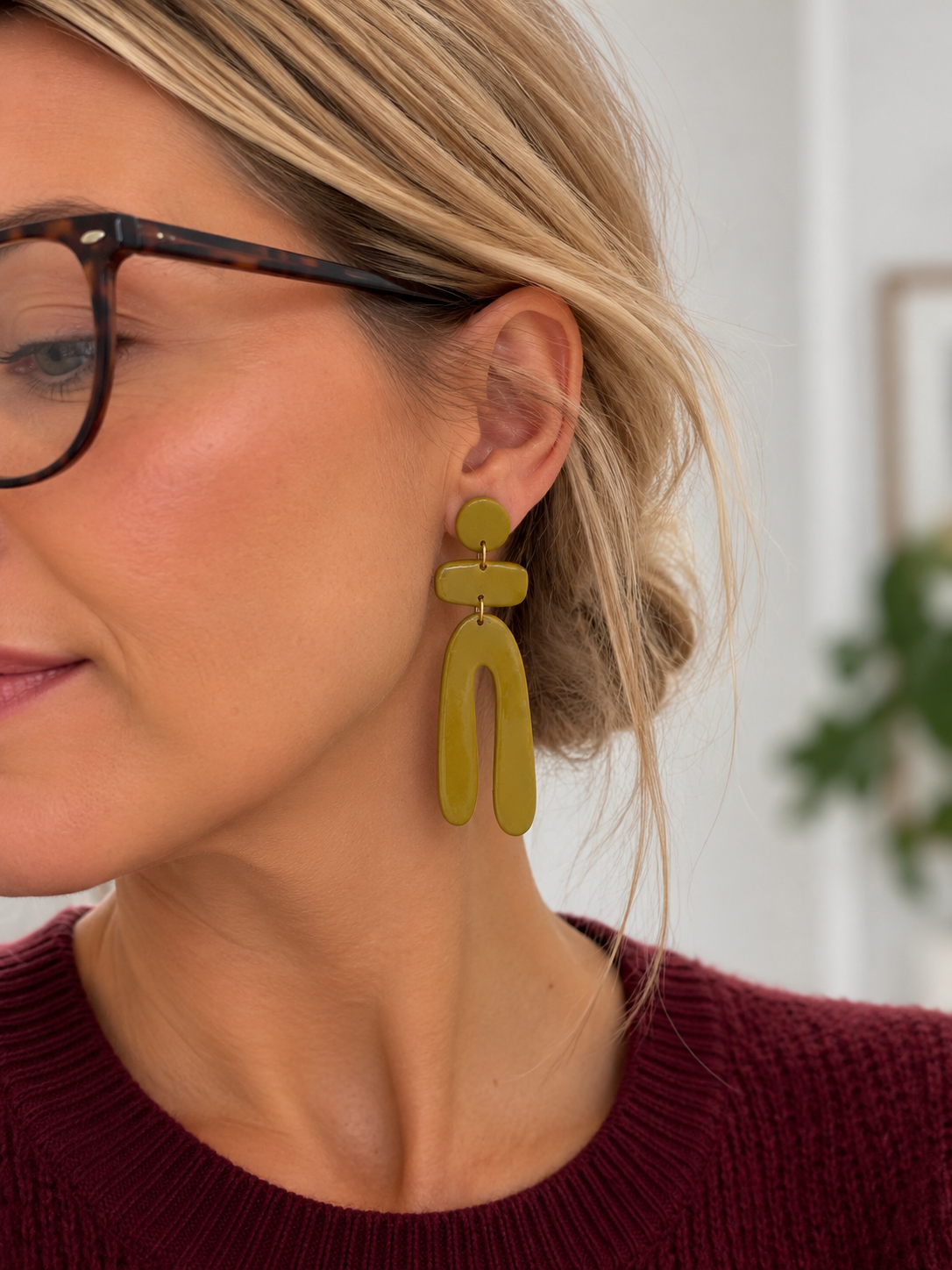 Lola Earrings - Olive Green