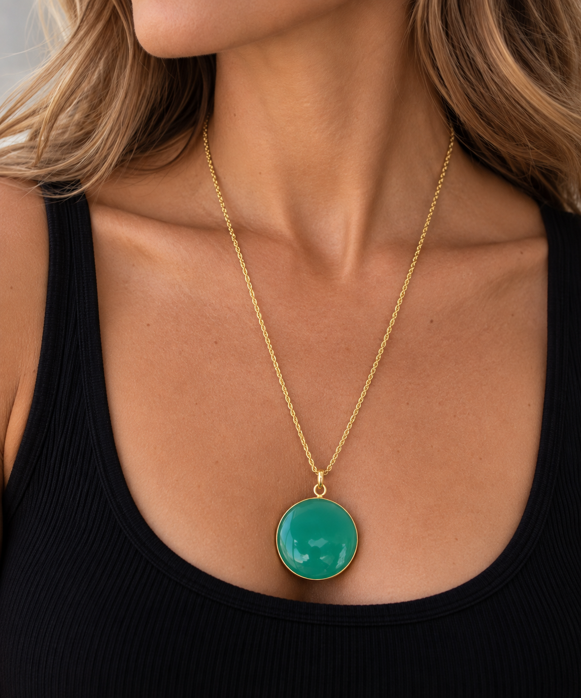 Chrysoprase Pendant Necklace