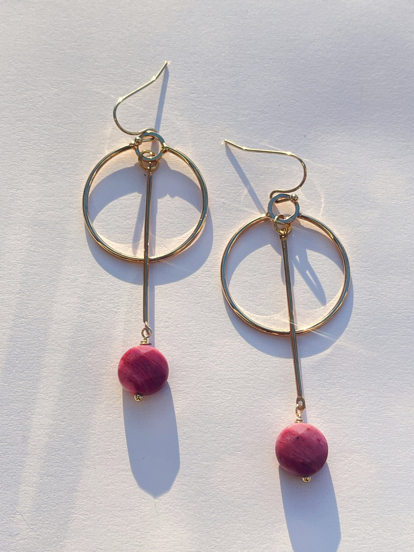 Kea Earrings Prehnite/Rhodonite