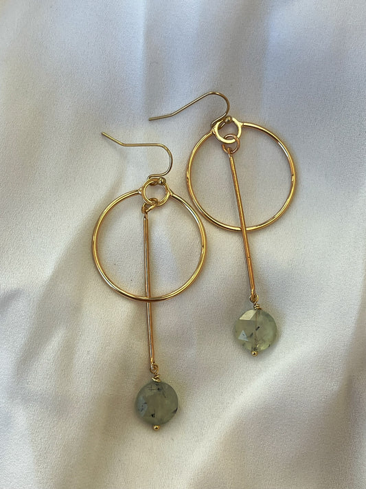 Kea Earrings Prehnite/Rhodonite