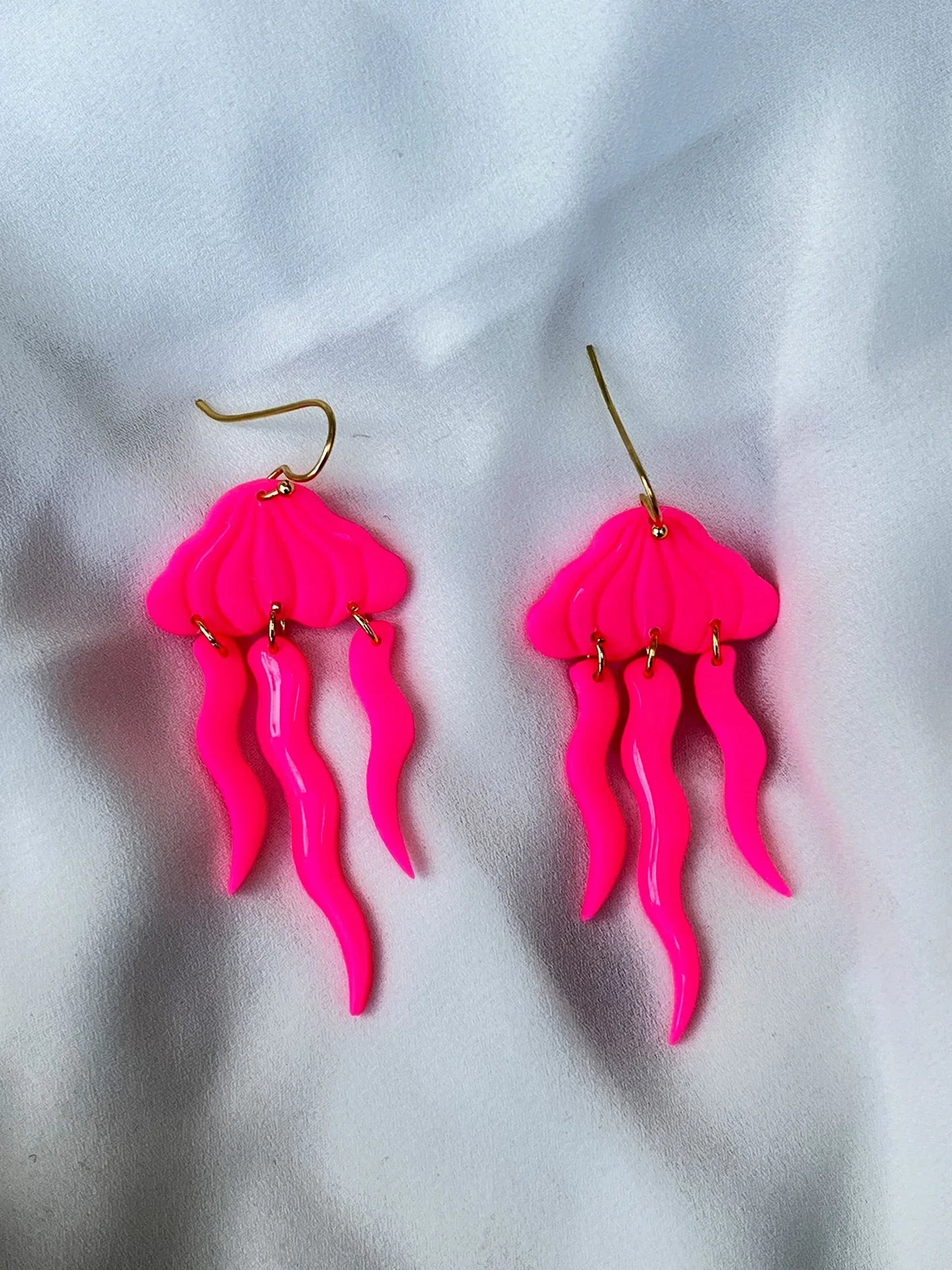 Jellyfish earrings - Neon Pink