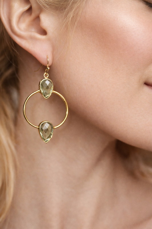 Green Amethyst Earrings