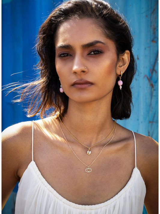 Pink Opal Earrings