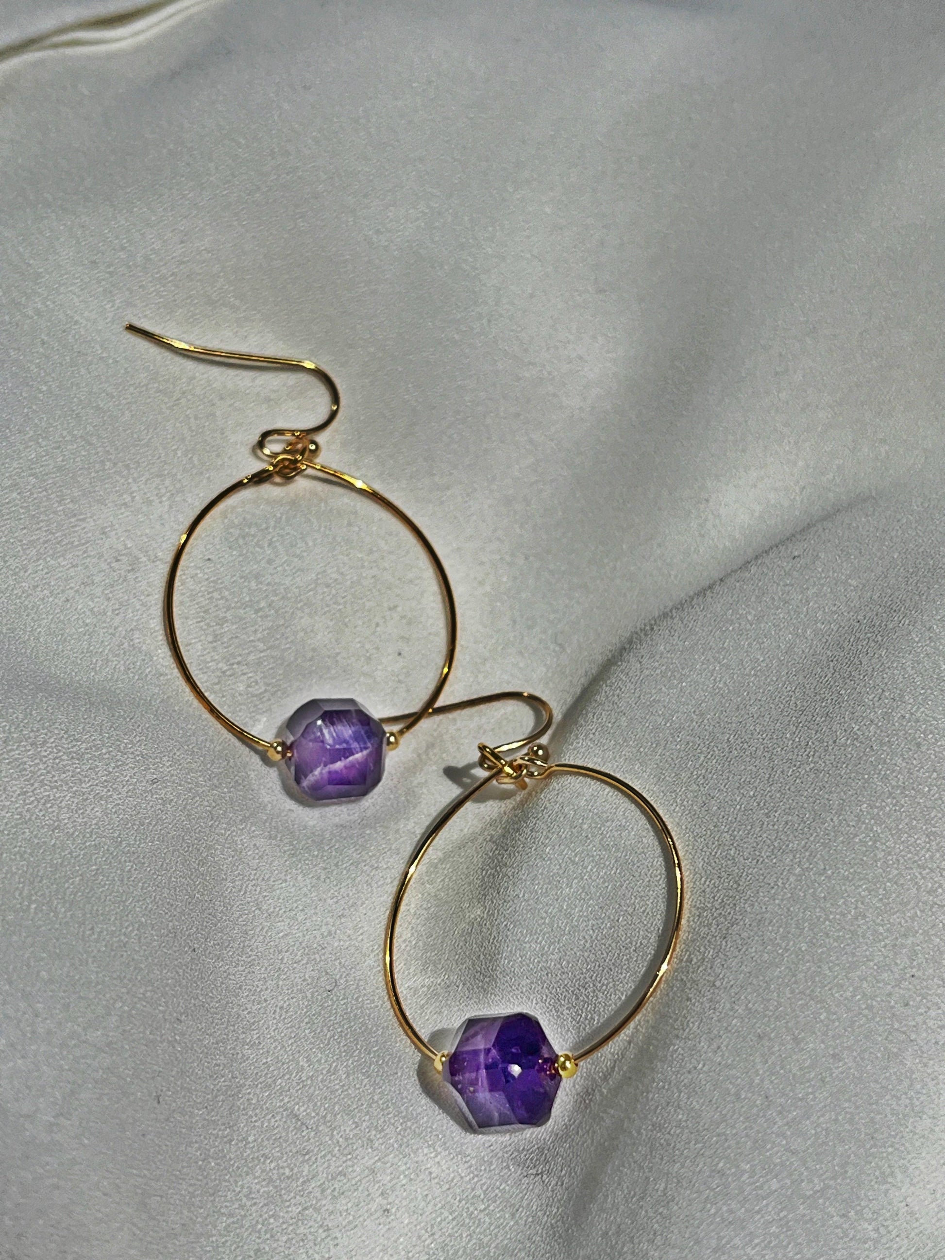 Amethyst Hoop - Kybalion Jewellery
