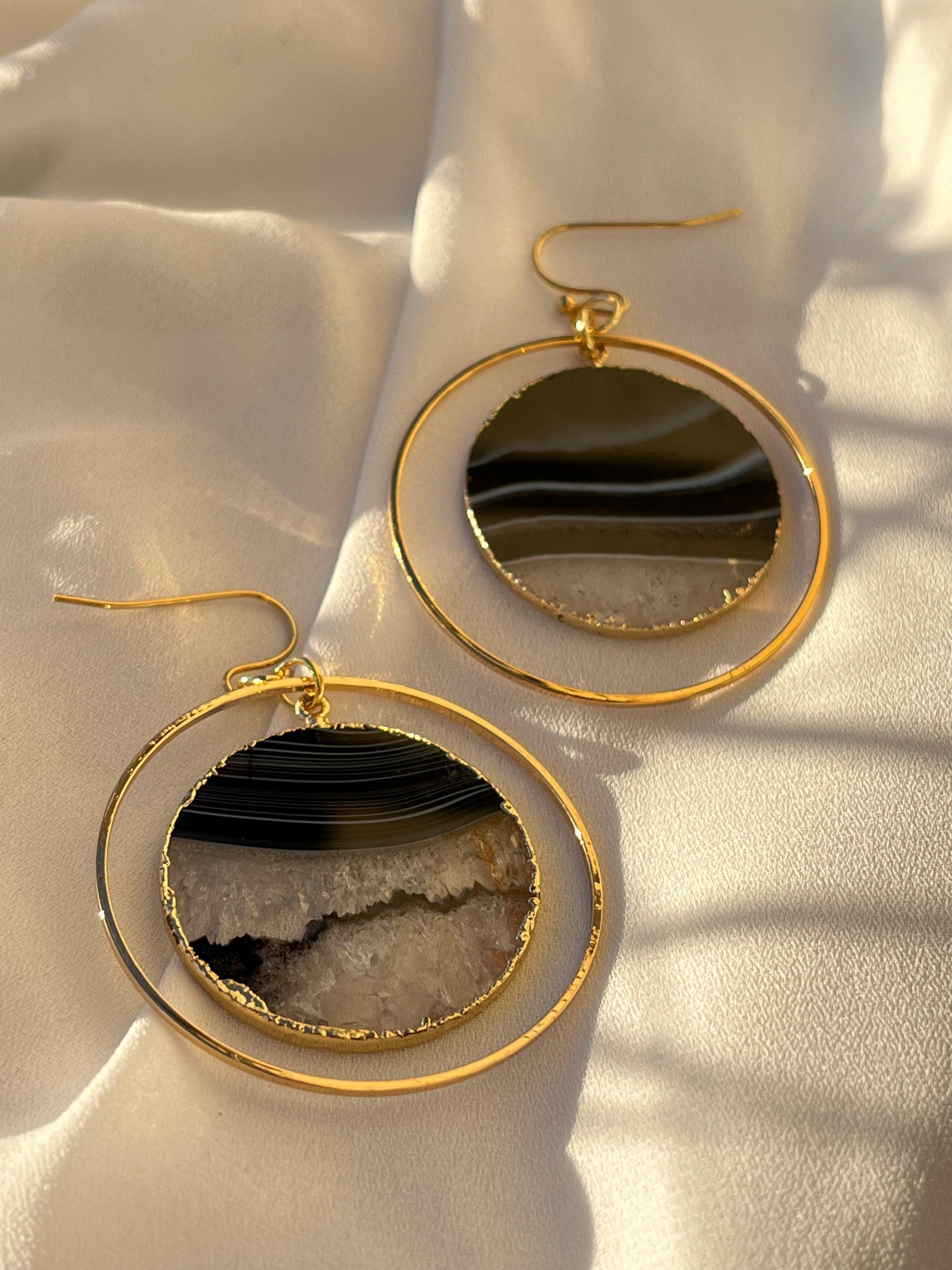 Black Agate Goddess Earrings - Kybalion Jewellery