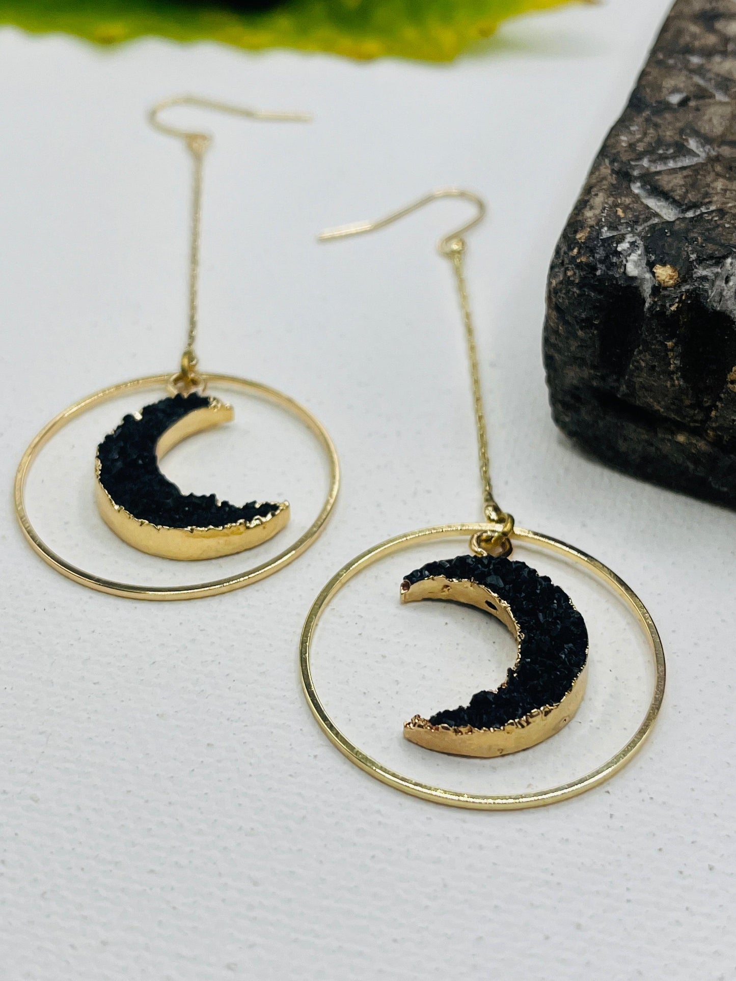 Black Druzy Moons - Kybalion Jewellery