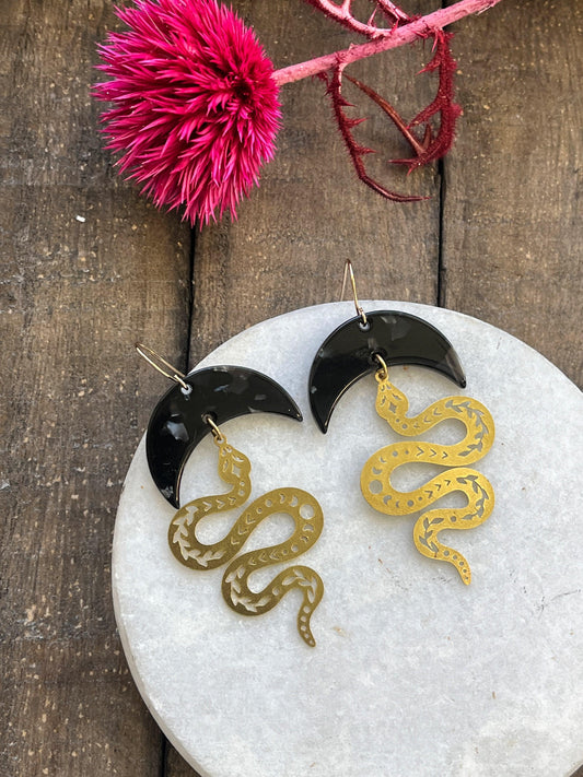 Black Serpant Earrings - Kybalion Jewellery