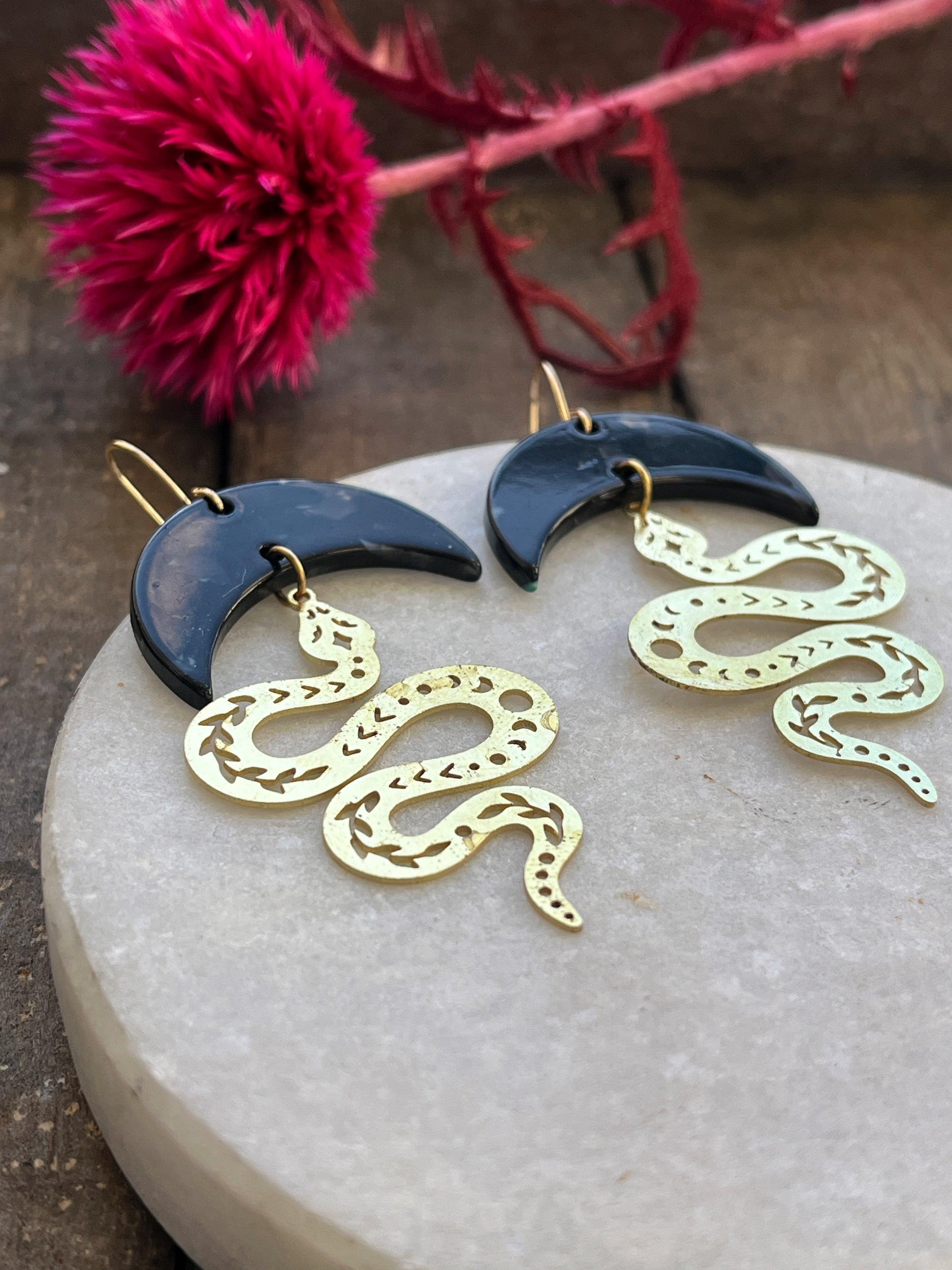 Black Serpant Earrings - Kybalion Jewellery