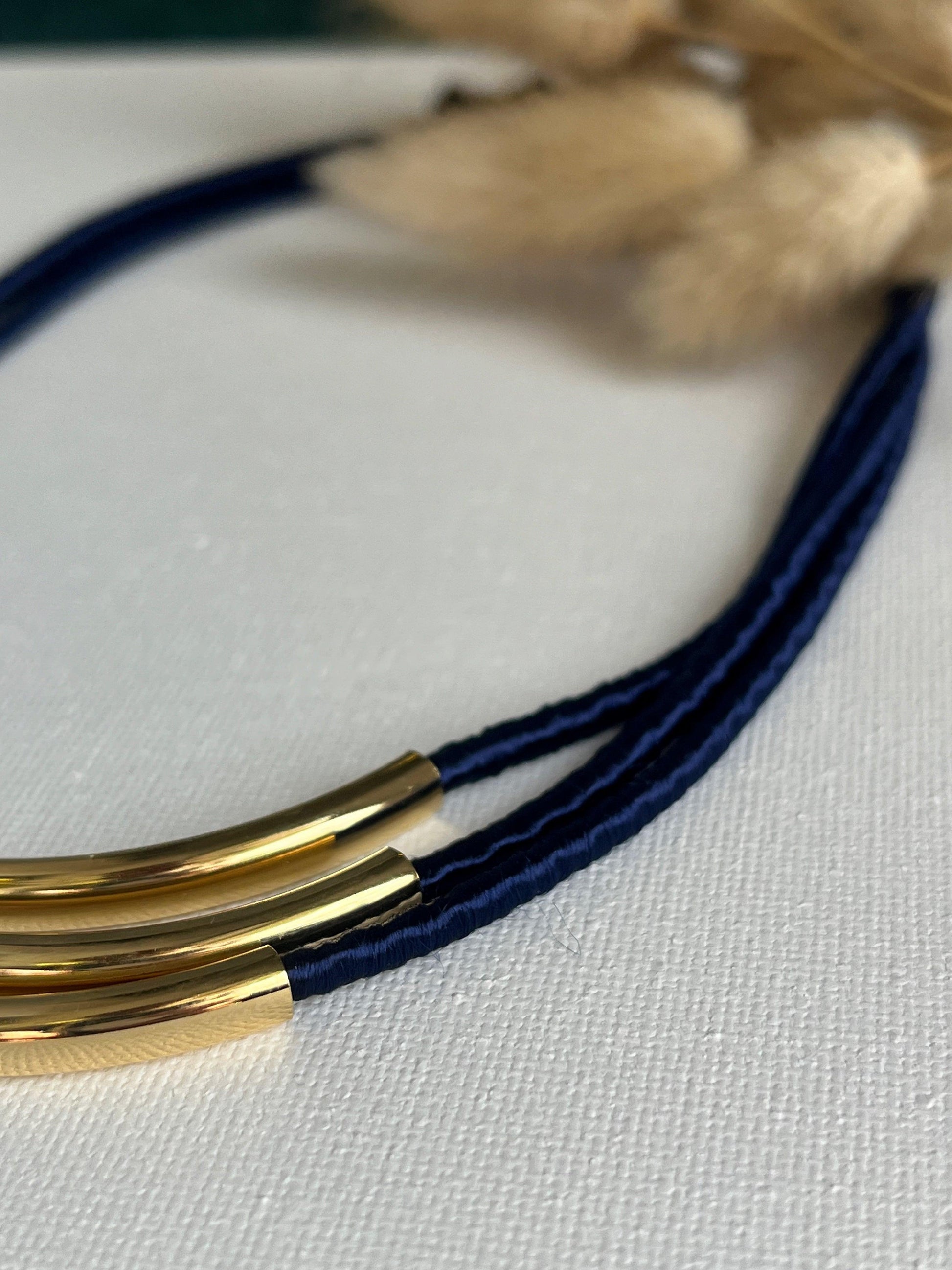 Blue Silk Cord necklace - Multistrand - Kybalion Jewellery