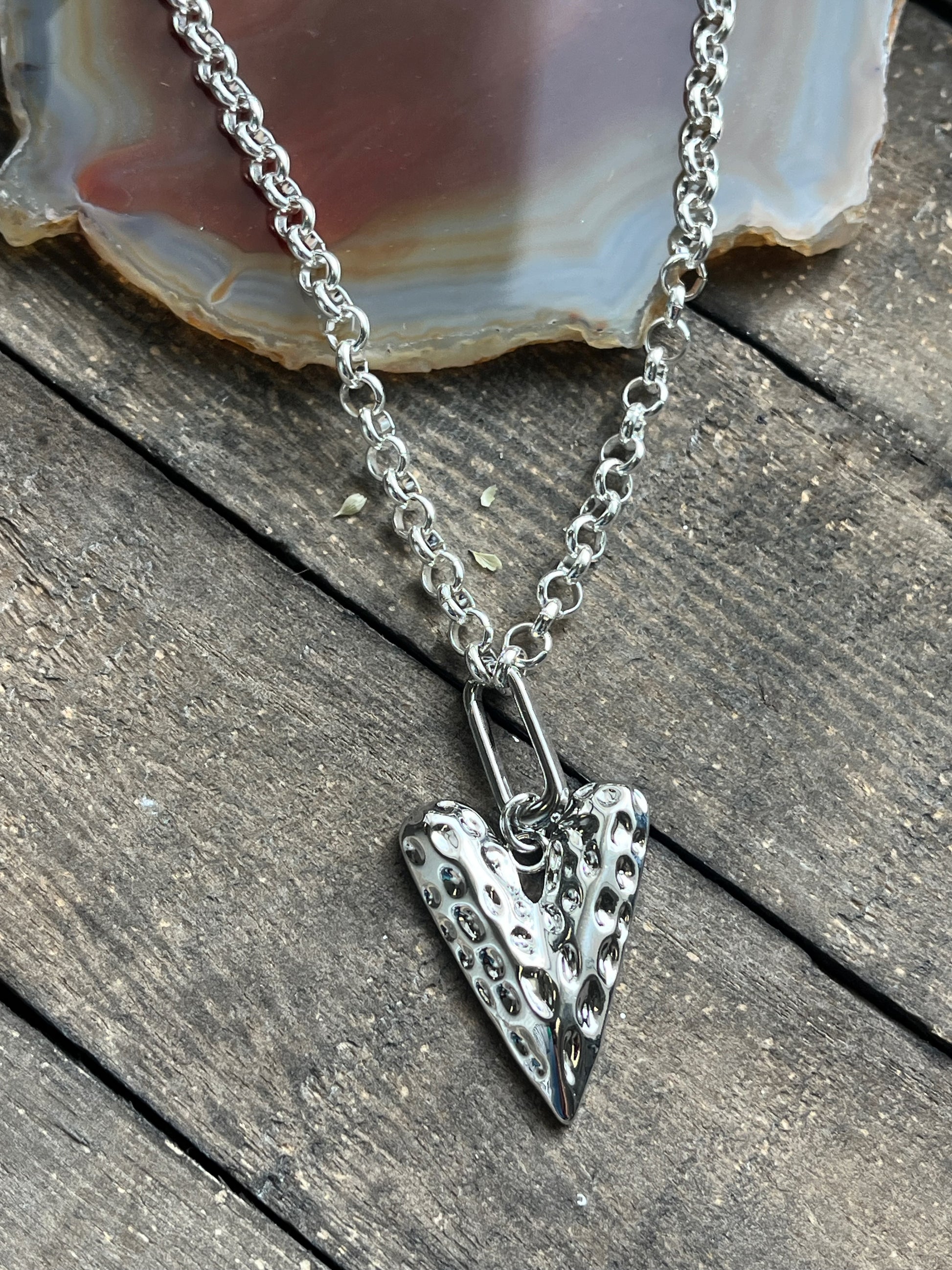 Dented Heart Necklace - Kybalion Jewellery