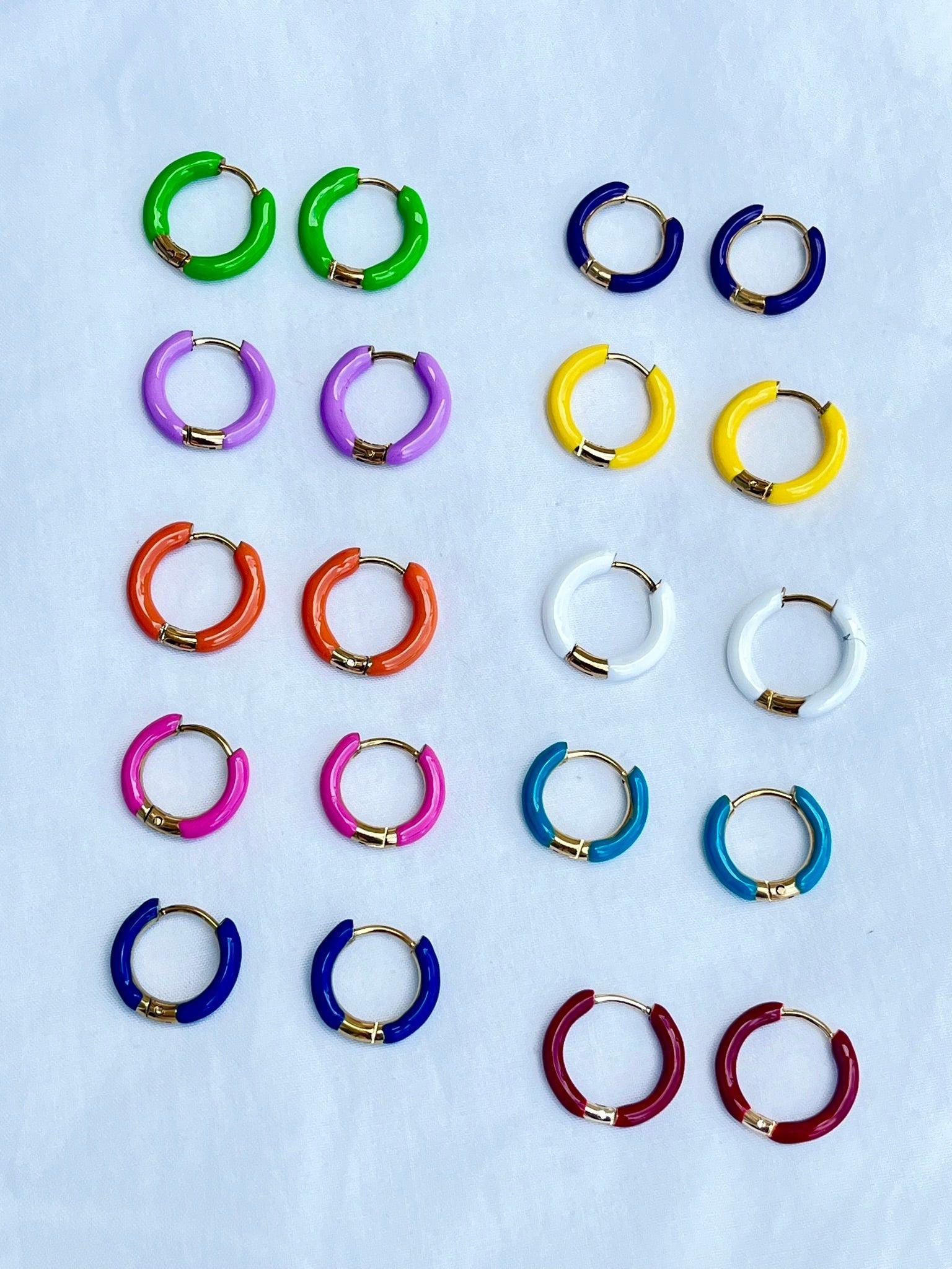 Enamel Huggies - Kybalion Jewellery