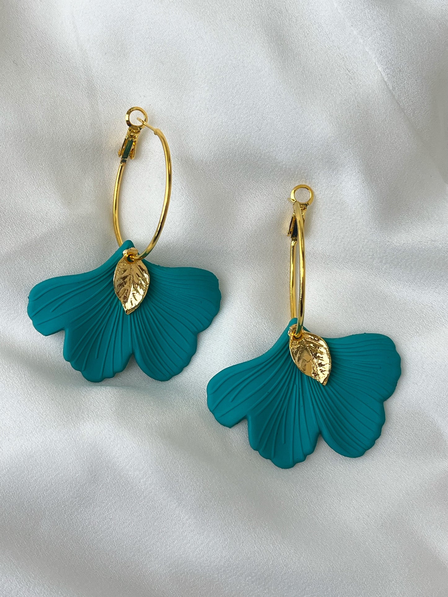 Gingko Leaf Hoops - Various Colours - Kybalion Jewellery